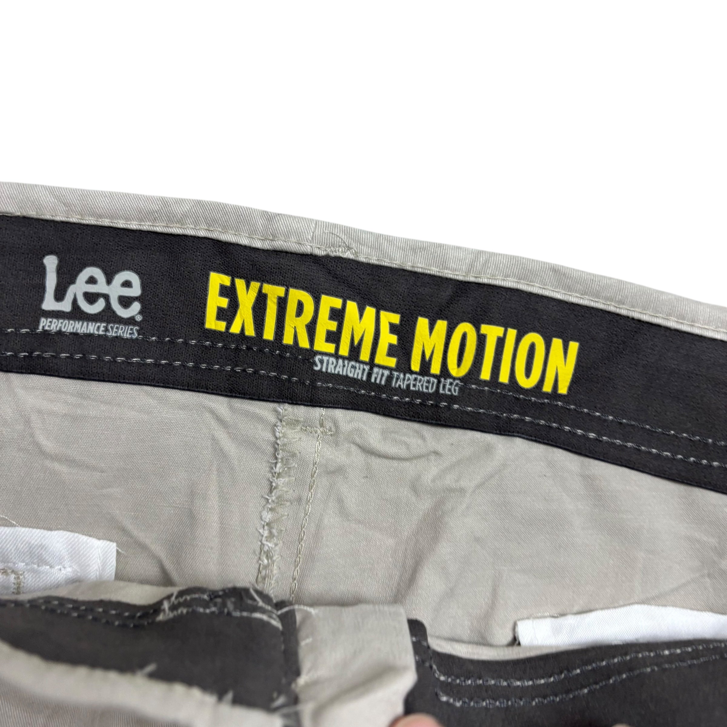 Lee Trousers W40 L30 Mens Cream Regular Tapered Fit Stretch Pants (E)