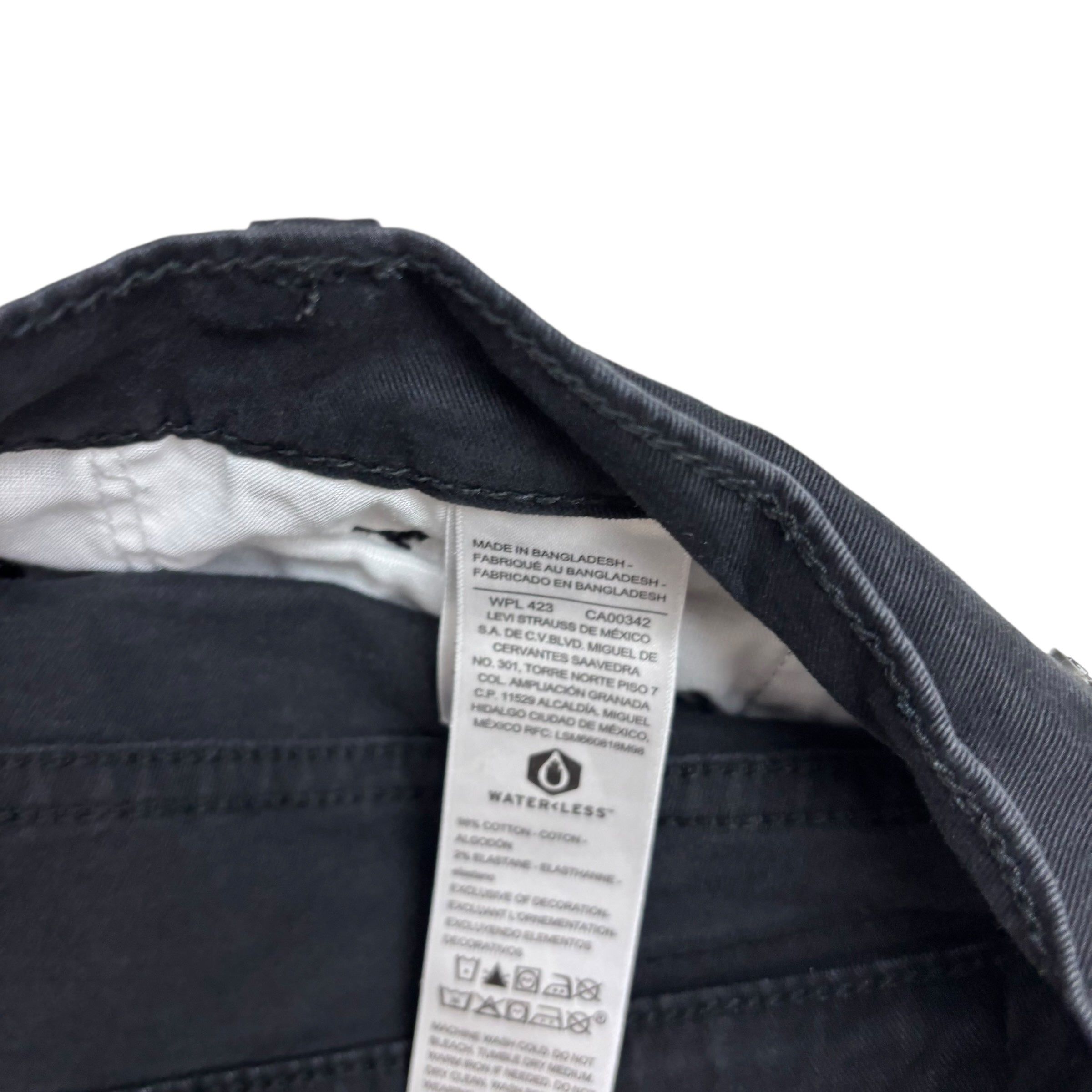 Levis Signature Trousers W32 L31 Mens Black Athletic Straight Stretch Pants (E)