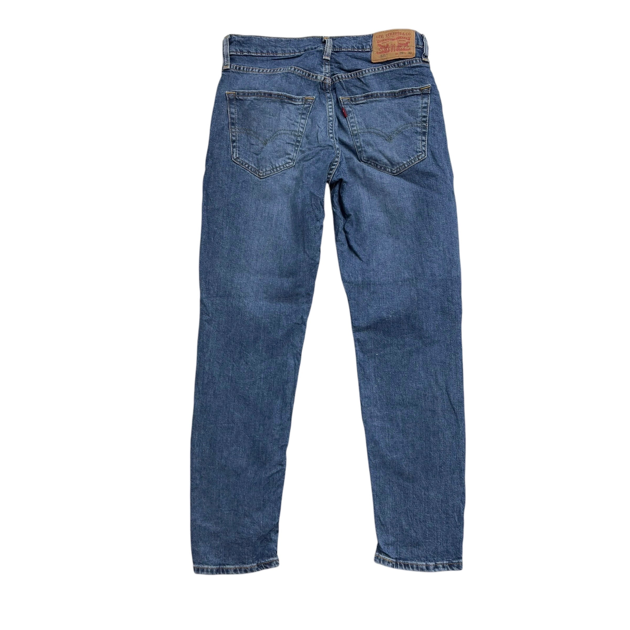 Levis 531 Jeans W29 L30 Mens Mid Blue Athletic Slim Fit Stretch Denim