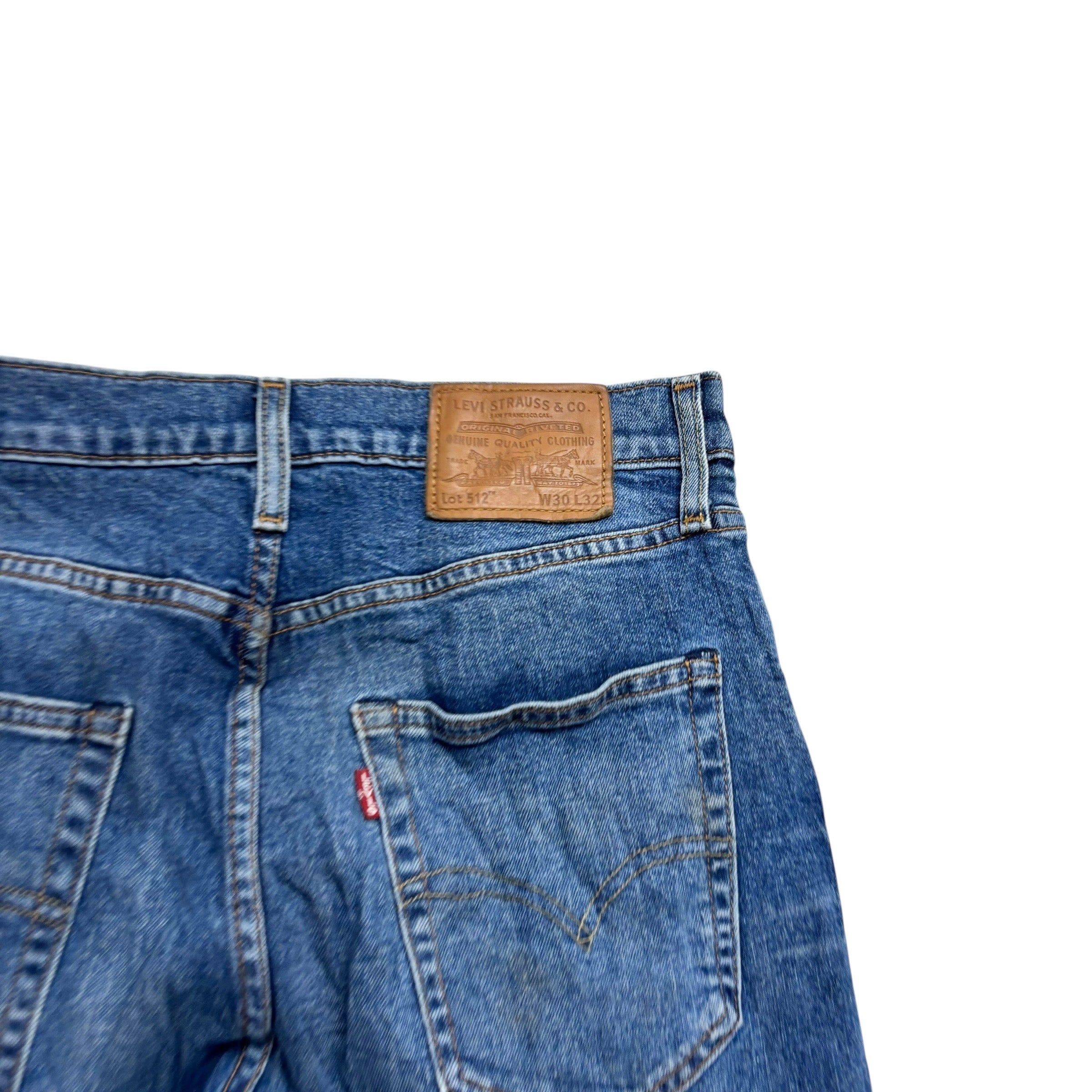 Levis 512 Jeans W30 L32 Mens Mid Blue Slim Tapered Fit Stretch Premium Denim