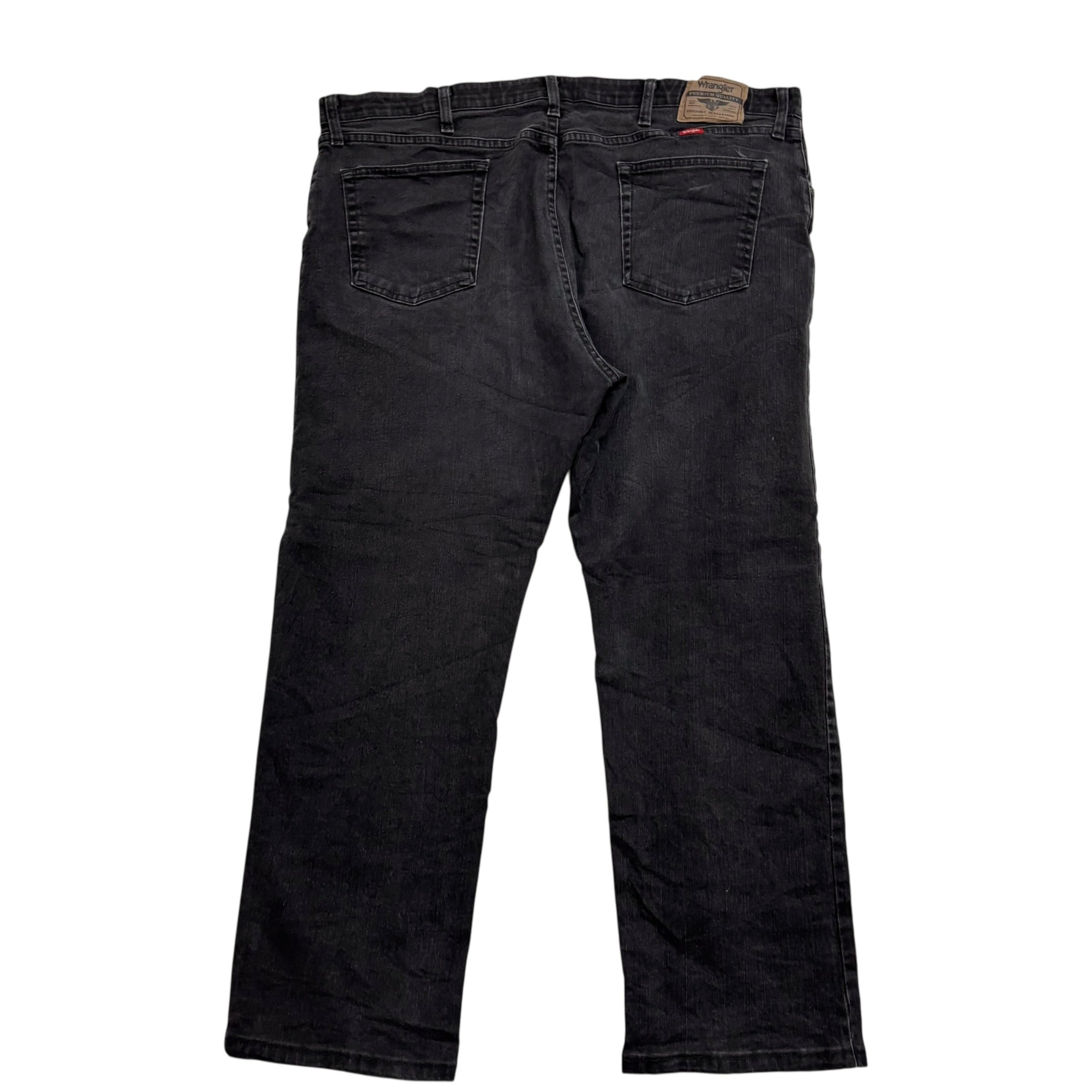 Wrangler Jeans W42 L29 Mens Black Regular Straight Fit Stretch Denim (E)