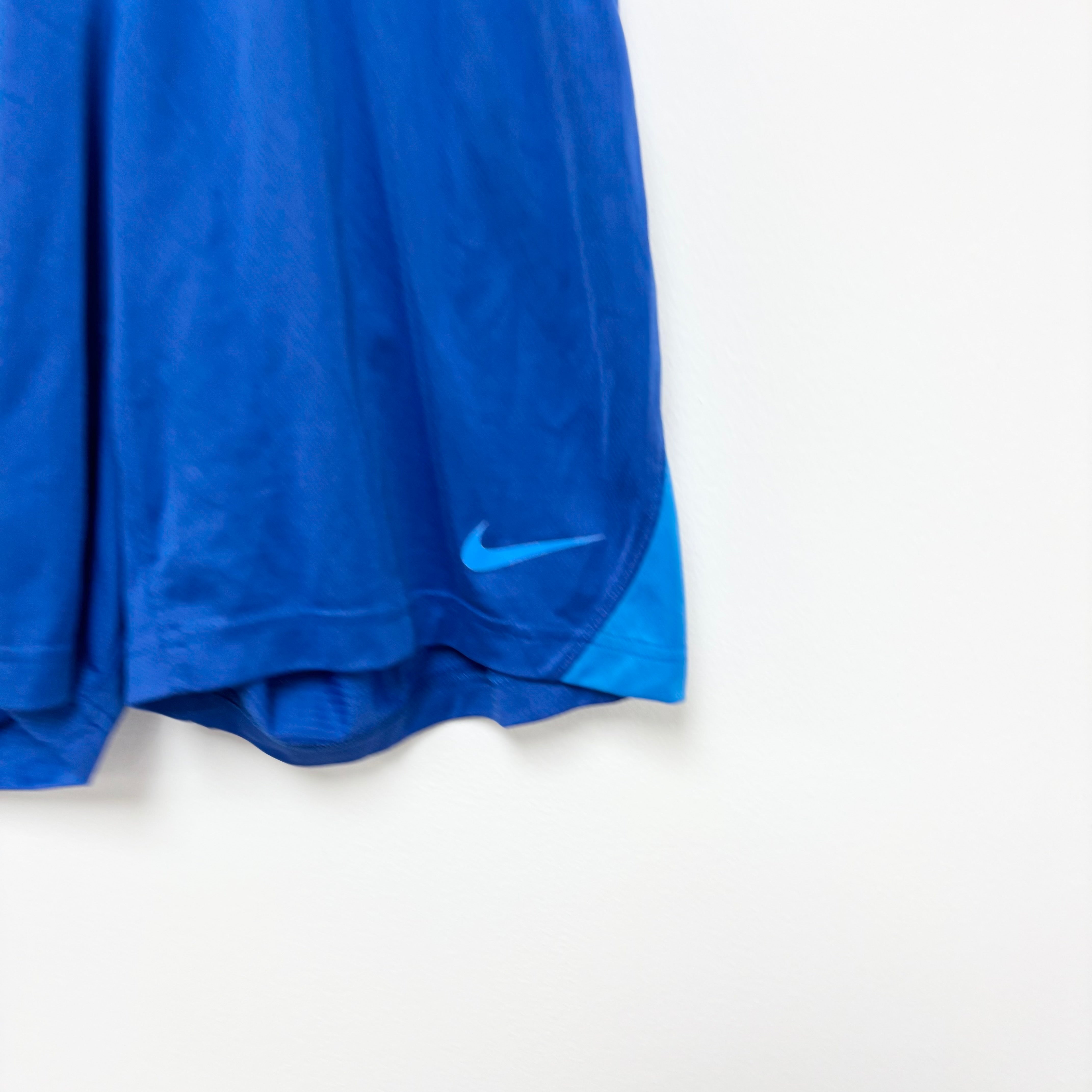 Nike Shorts Mens Medium Blue Dri Fit Running Sports Gym Athletic Pockets (E)