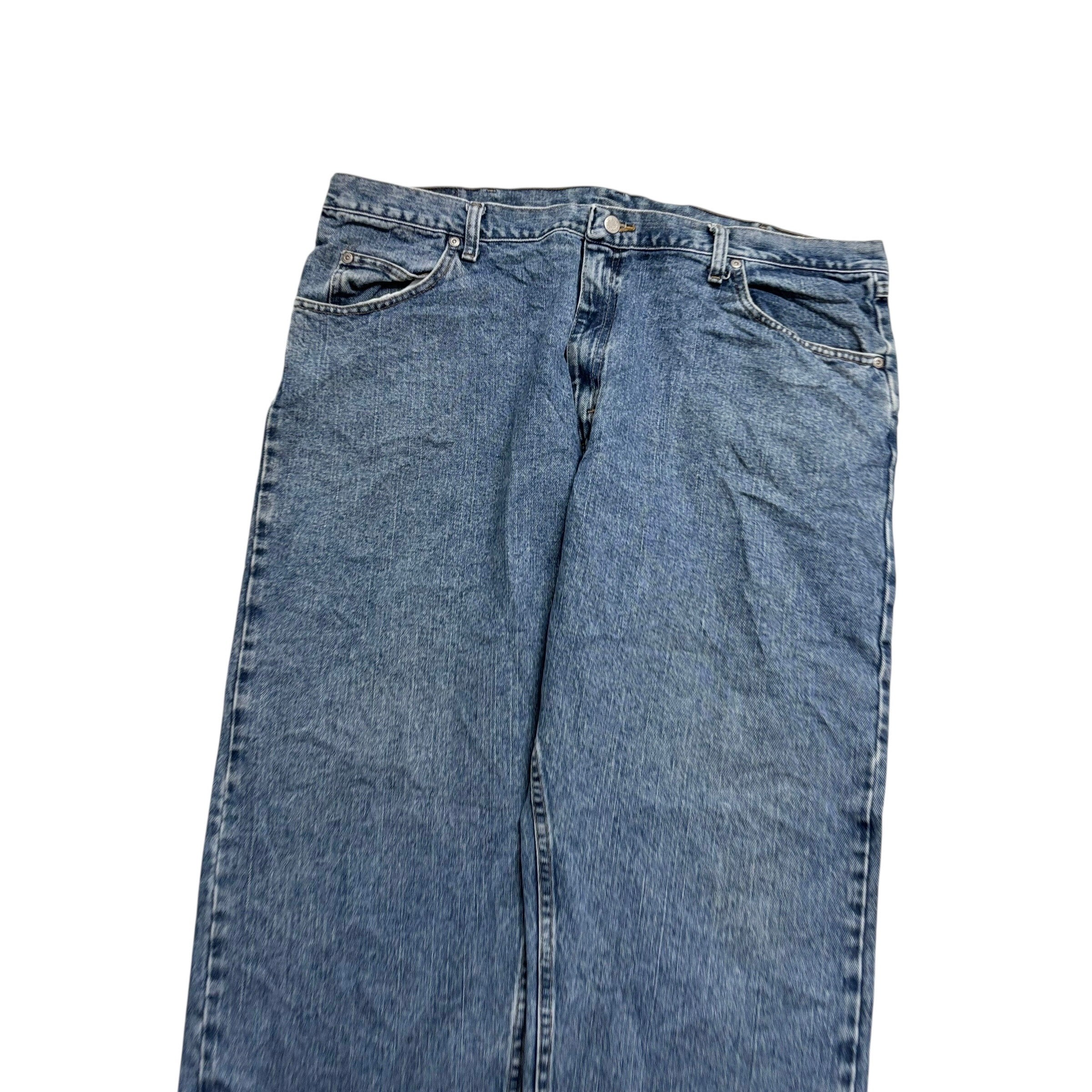 Wrangler Jeans W42 L30 Mens Mid Blue Relaxed Straight Fit Vintage Denim