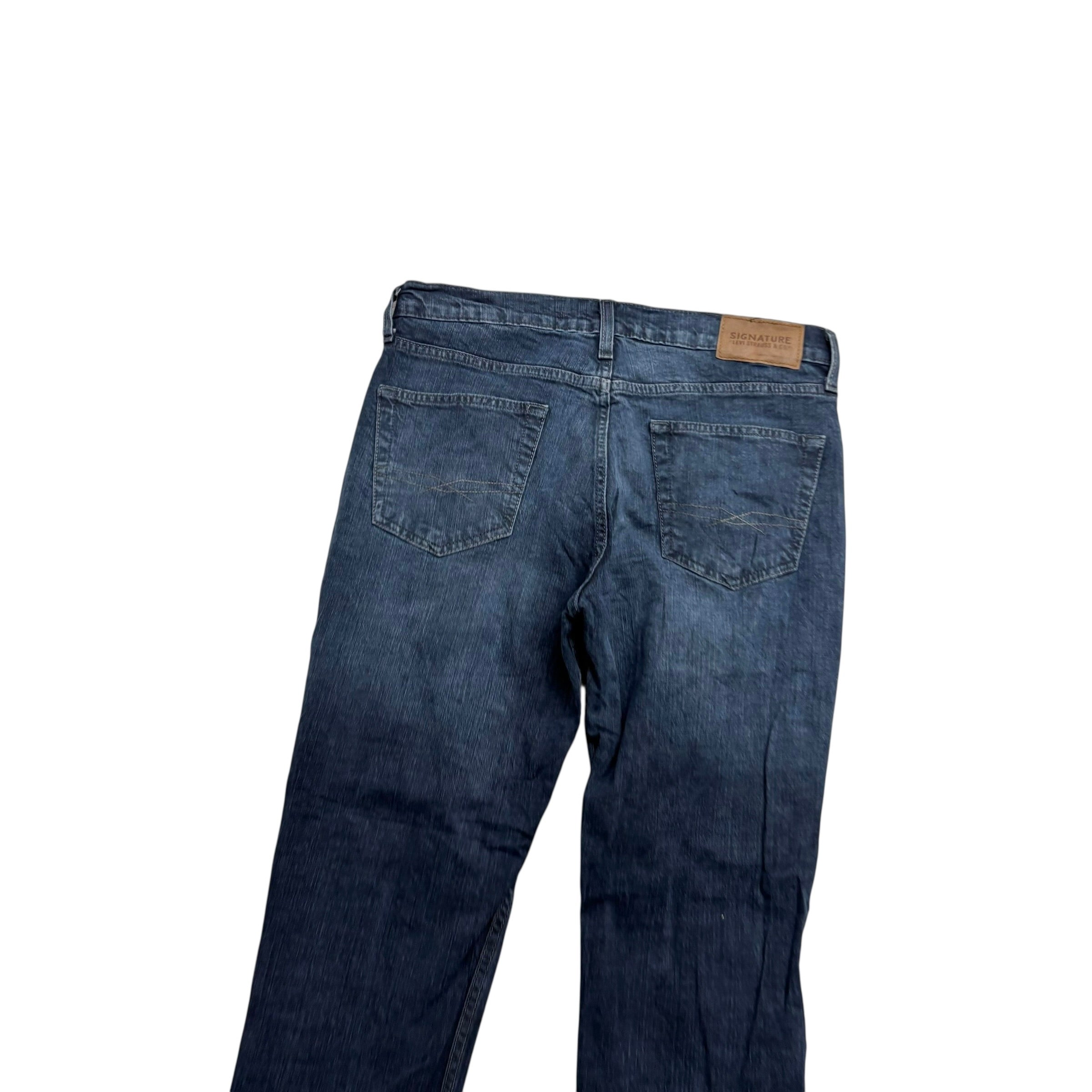 Levis Signature Jeans W33 L30 Mens Navy Blue Slim Fit Stretch Denim (E)