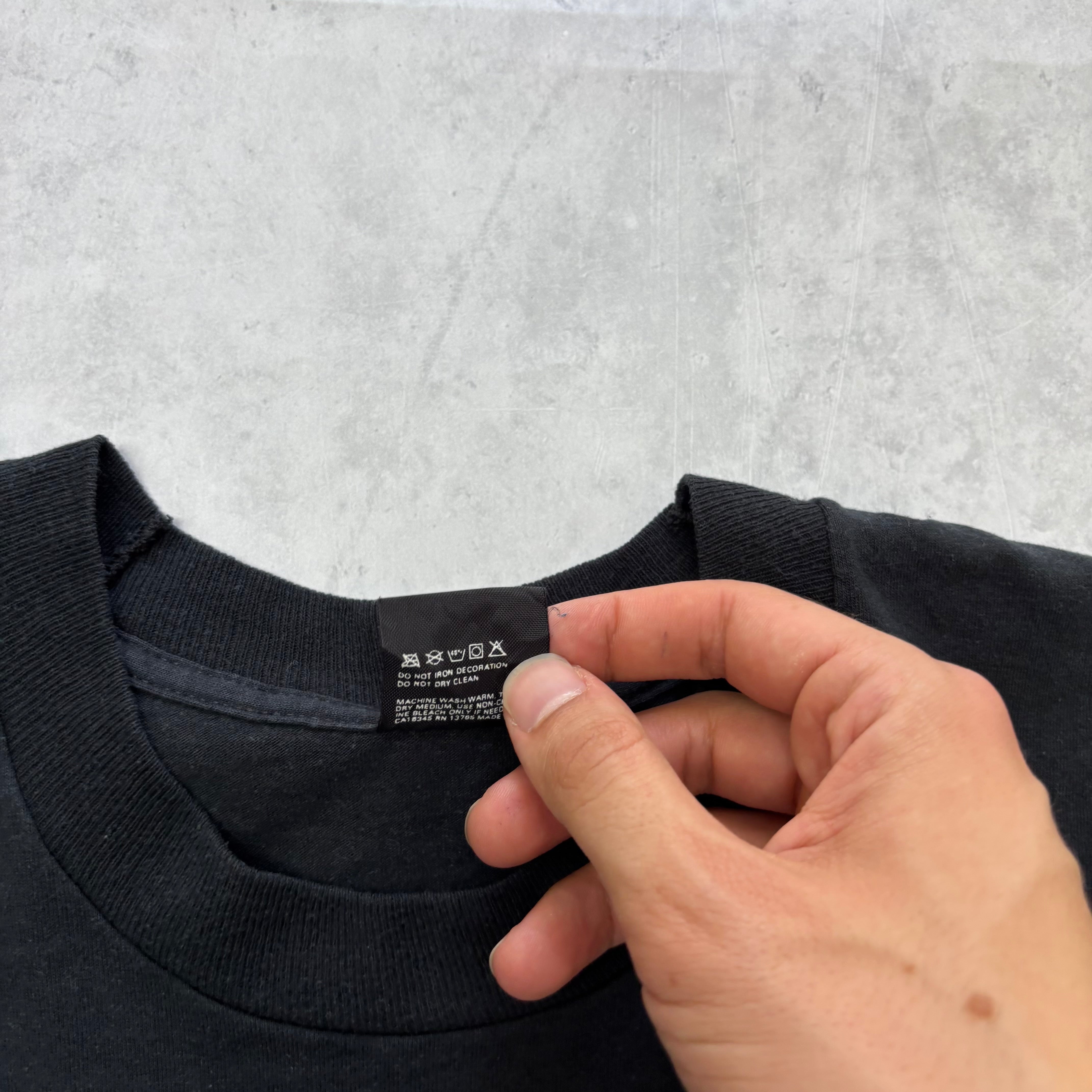 Vintage T Shirt Mens Large Black Single Stitch Graphic Print 90s USA (E)