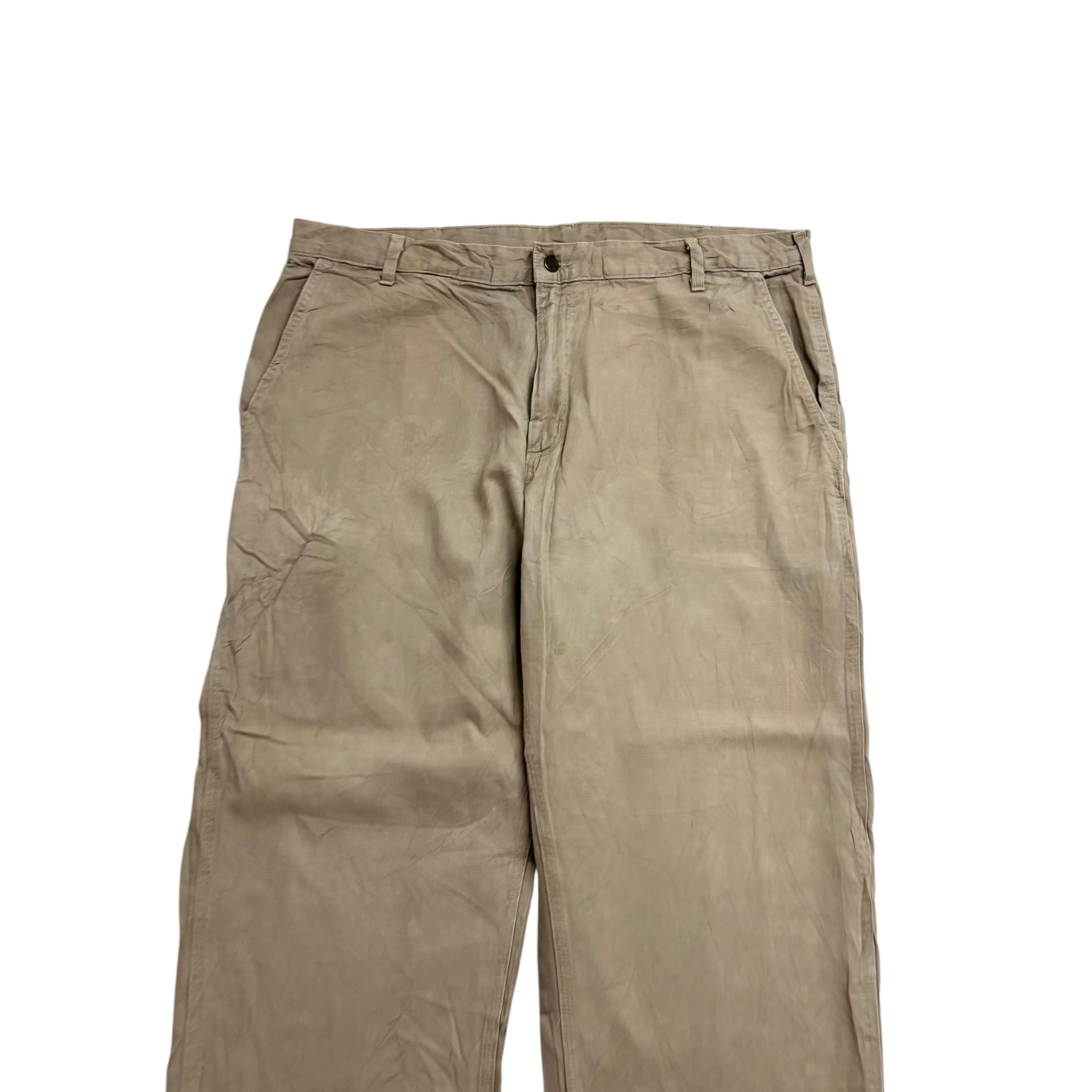 Carhartt Carpenter Pants W40 L30 Mens Beige Relaxed Baggy Straight Fit Trousers