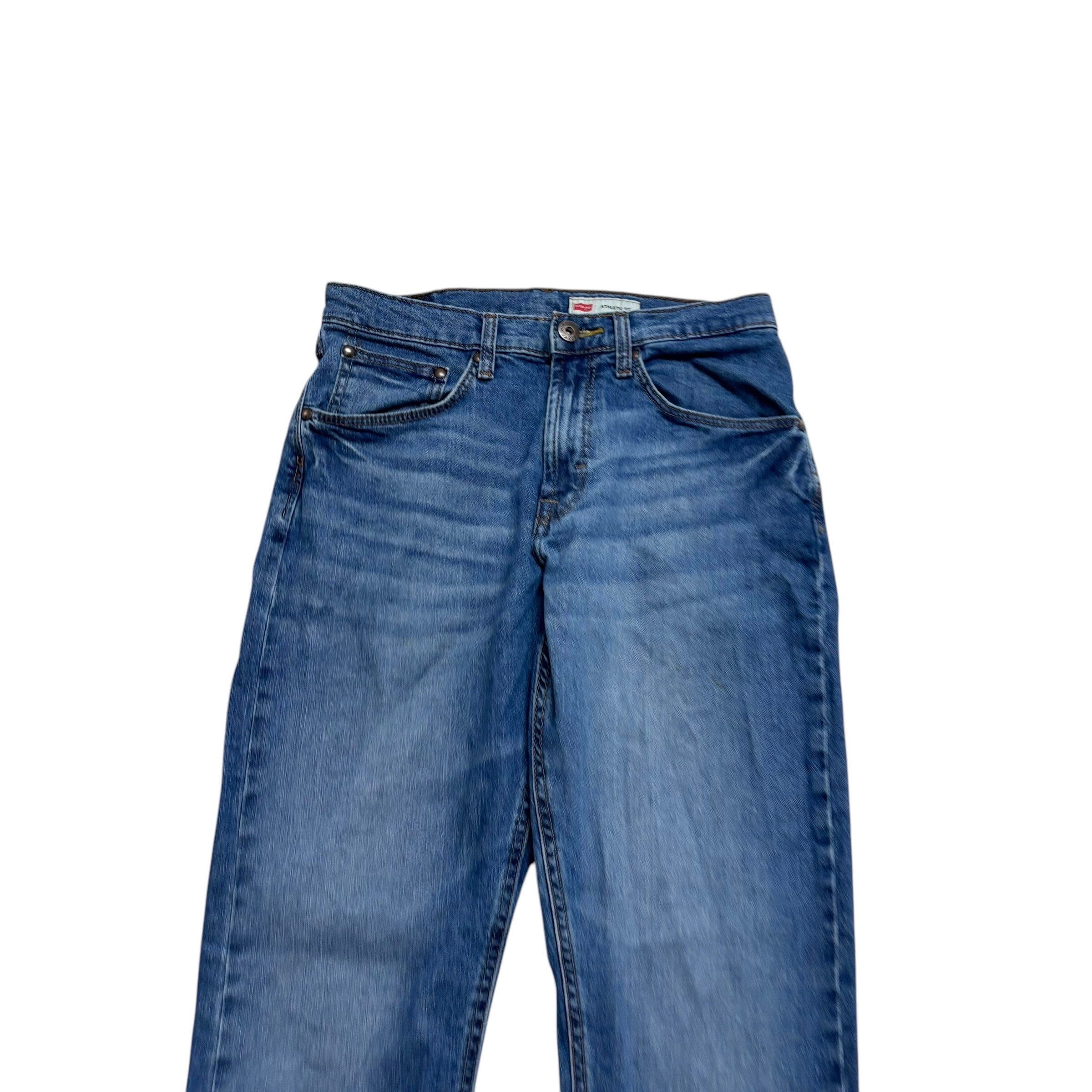 Wrangler Jeans W29 L30 Mens Mid Blue Athletic Tapered Fit Stretch Denim