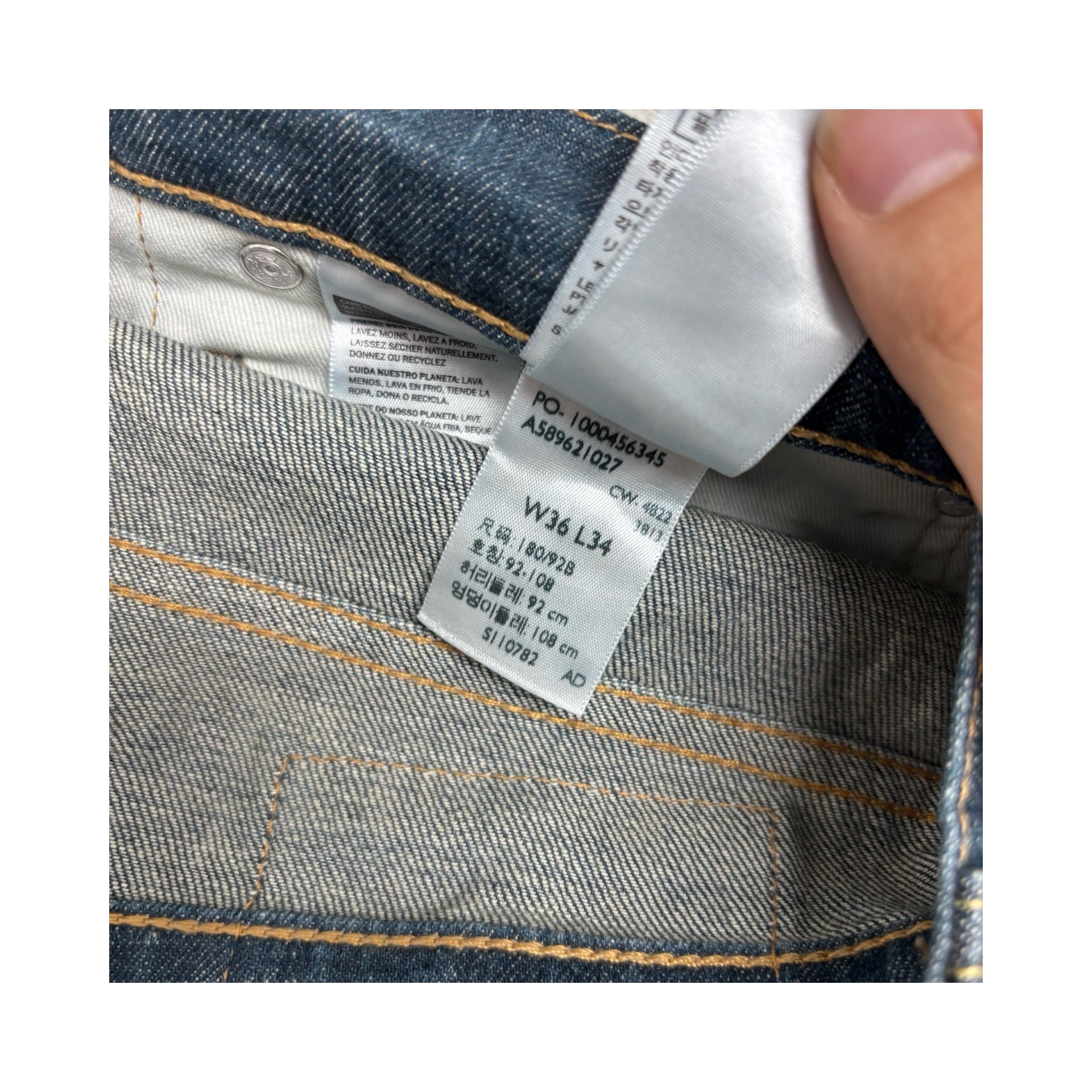 Levis 527 Jeans W38 L29 Mens Dark Blue Slim Bootcut Fit Stretch Denim (E)