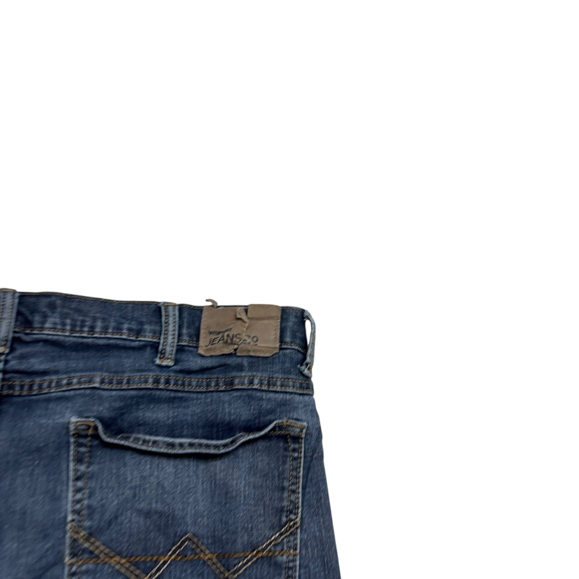 Wrangler Jeans W38 L30 Mens Dark Blue Slim Straight Fit Stretch Denim (F)