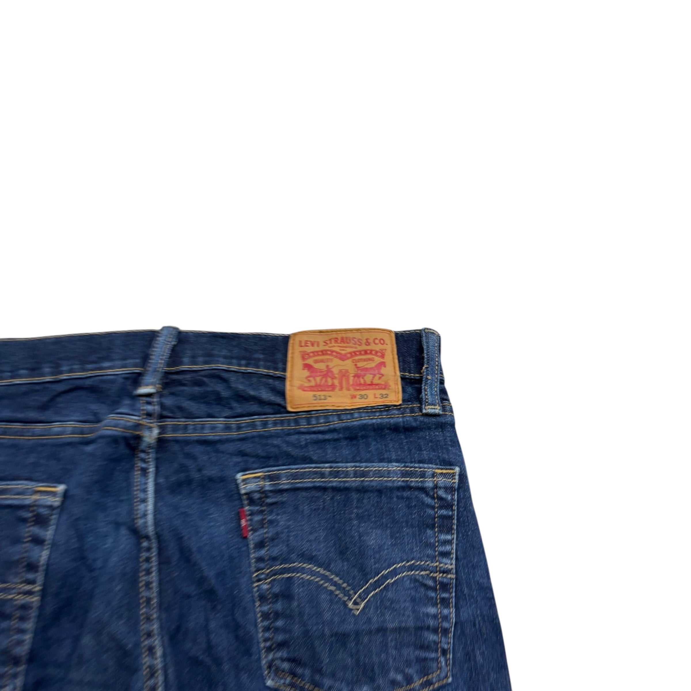 Levis 513 Jeans W30 L31 Mens Dark Blue Slim Straight Fit Stretch Denim (E)