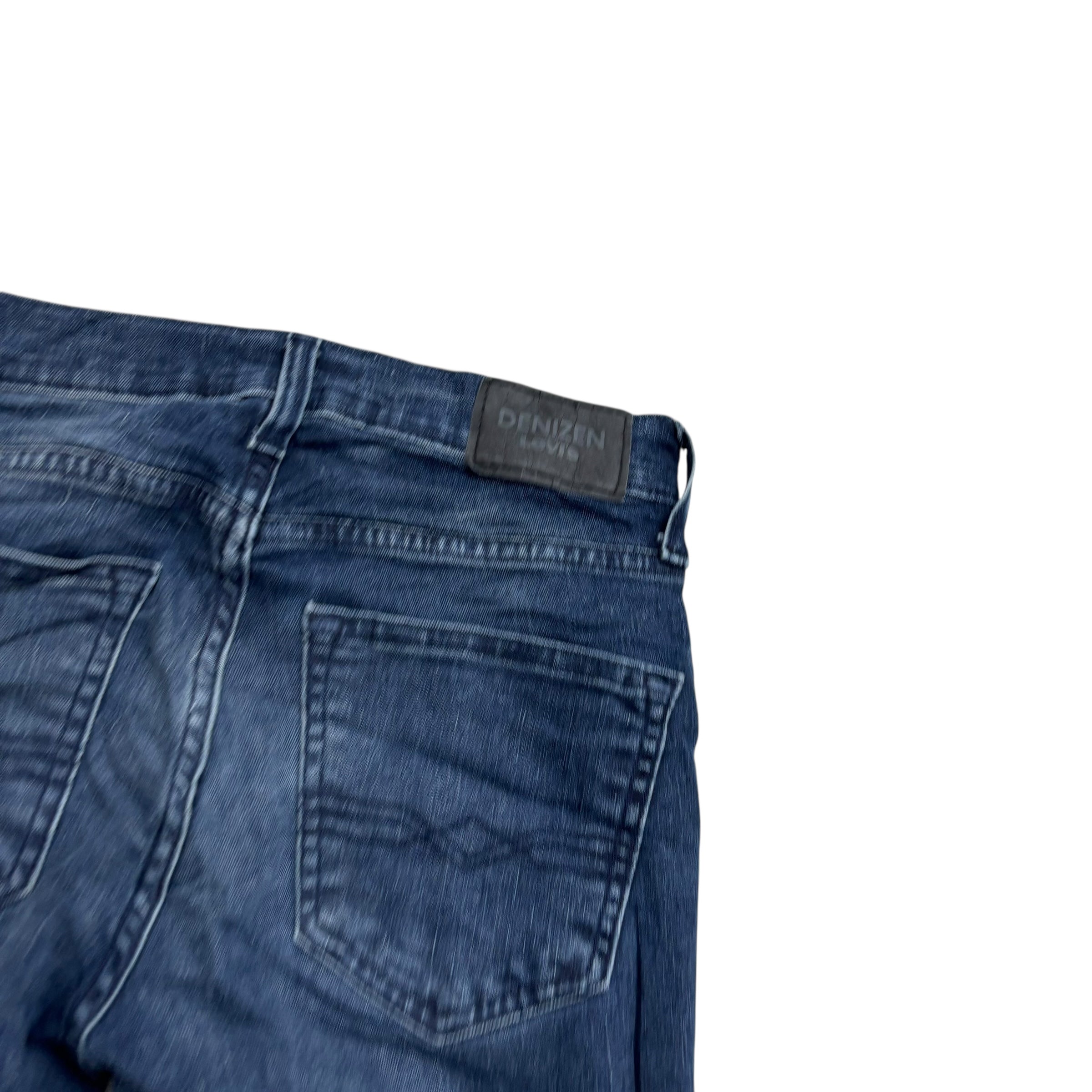 Levis Denizen Jeans W28 L30 Mens Navy Blue Skinny Fit Stretch Denim (E)
