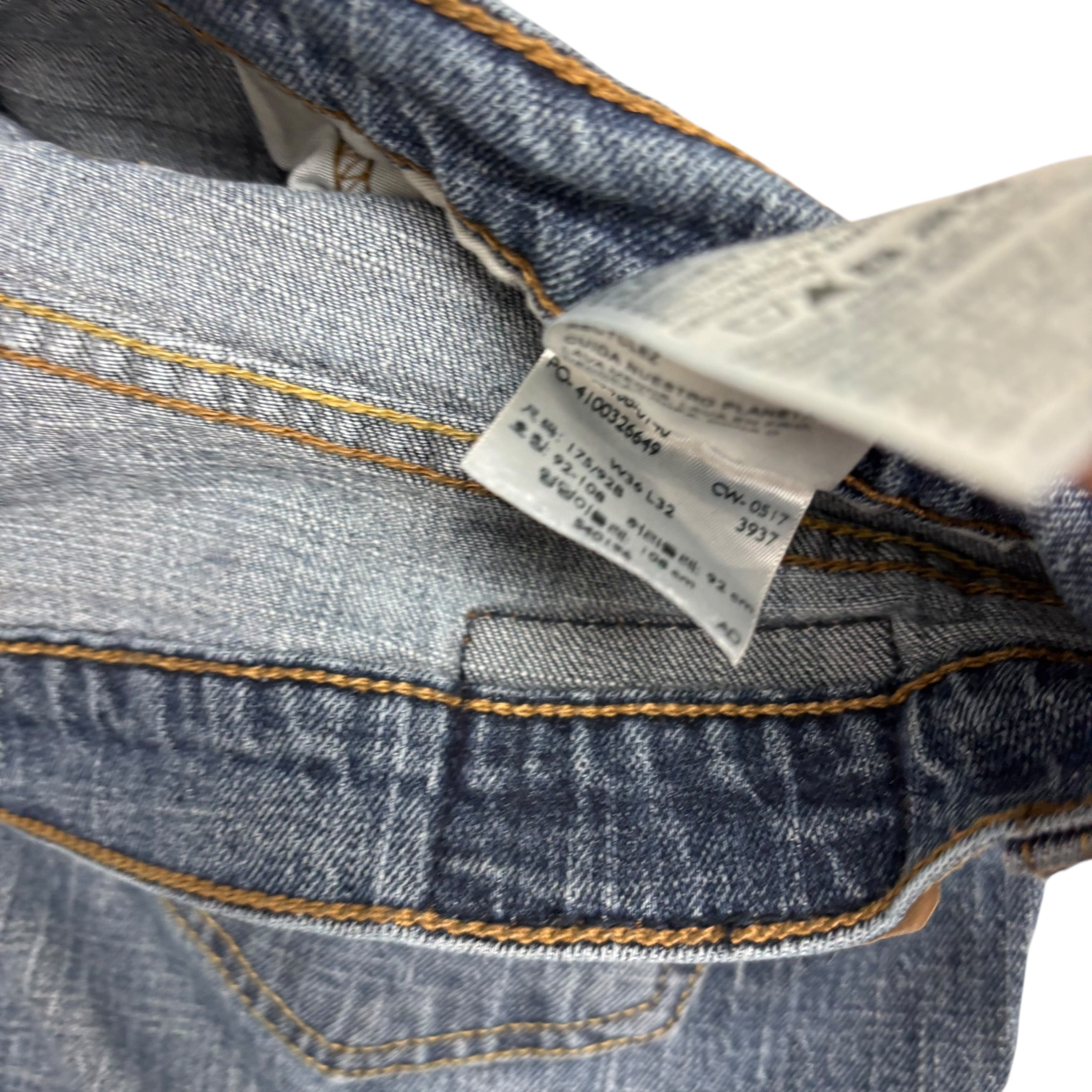 Levis Signature Jeans W36 L32 Mens Mid Blue Relaxed Straight Stretch Denim (F)