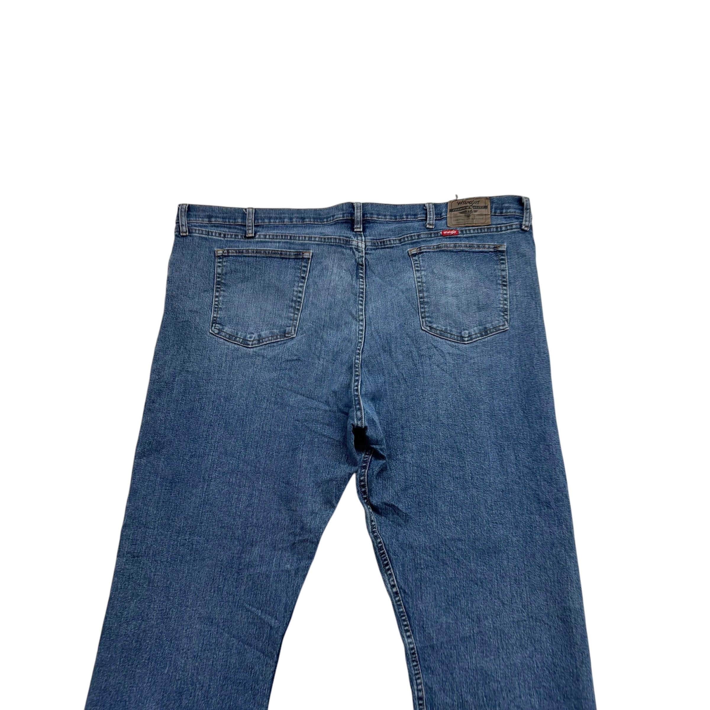 Wrangler Jeans W48 L30 Mens Mid Blue Relaxed Straight Fit Stretch Denim (F)