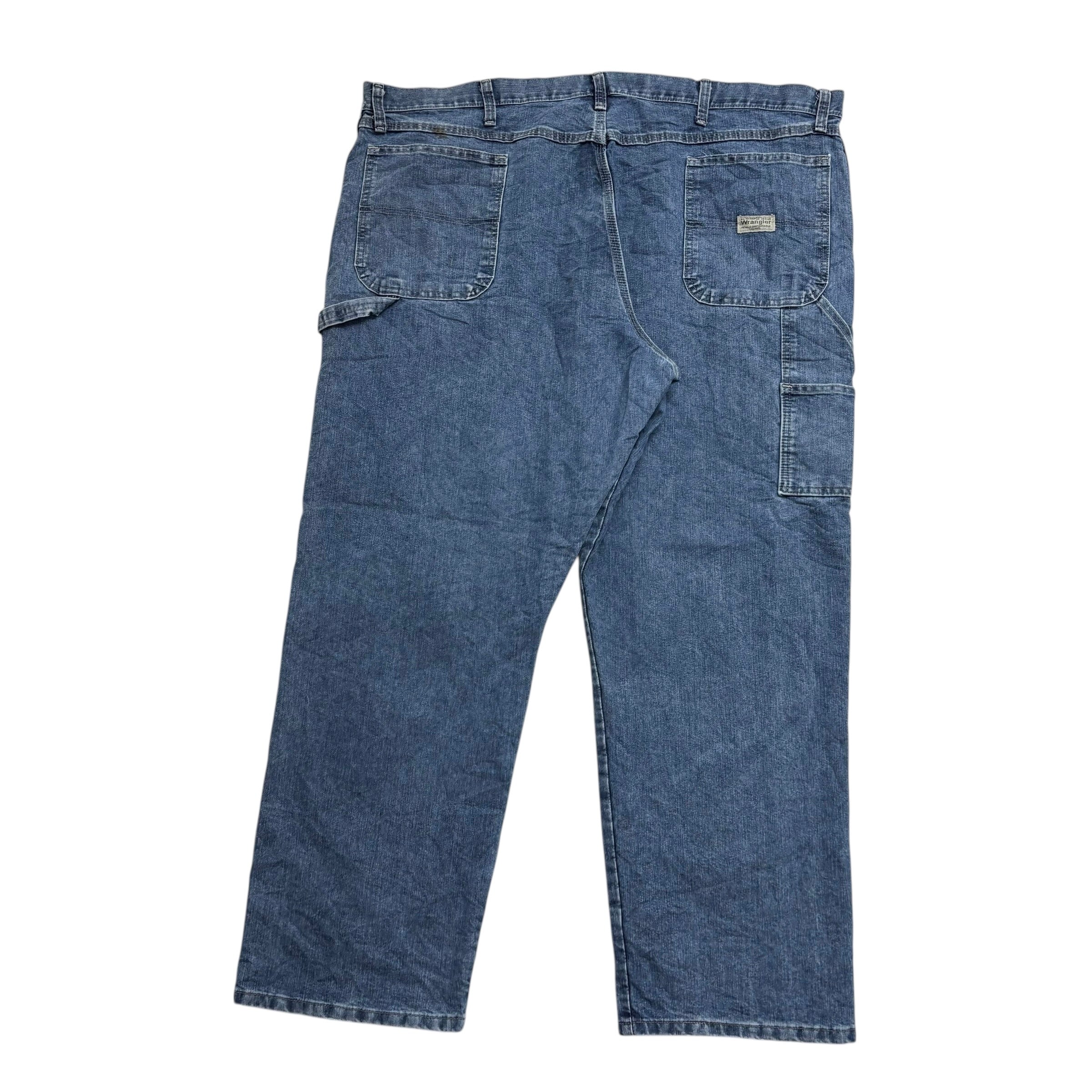 Wrangler Carpenter Jeans W44 L30 Mens Mid Blue Relaxed Straight Fit Denim