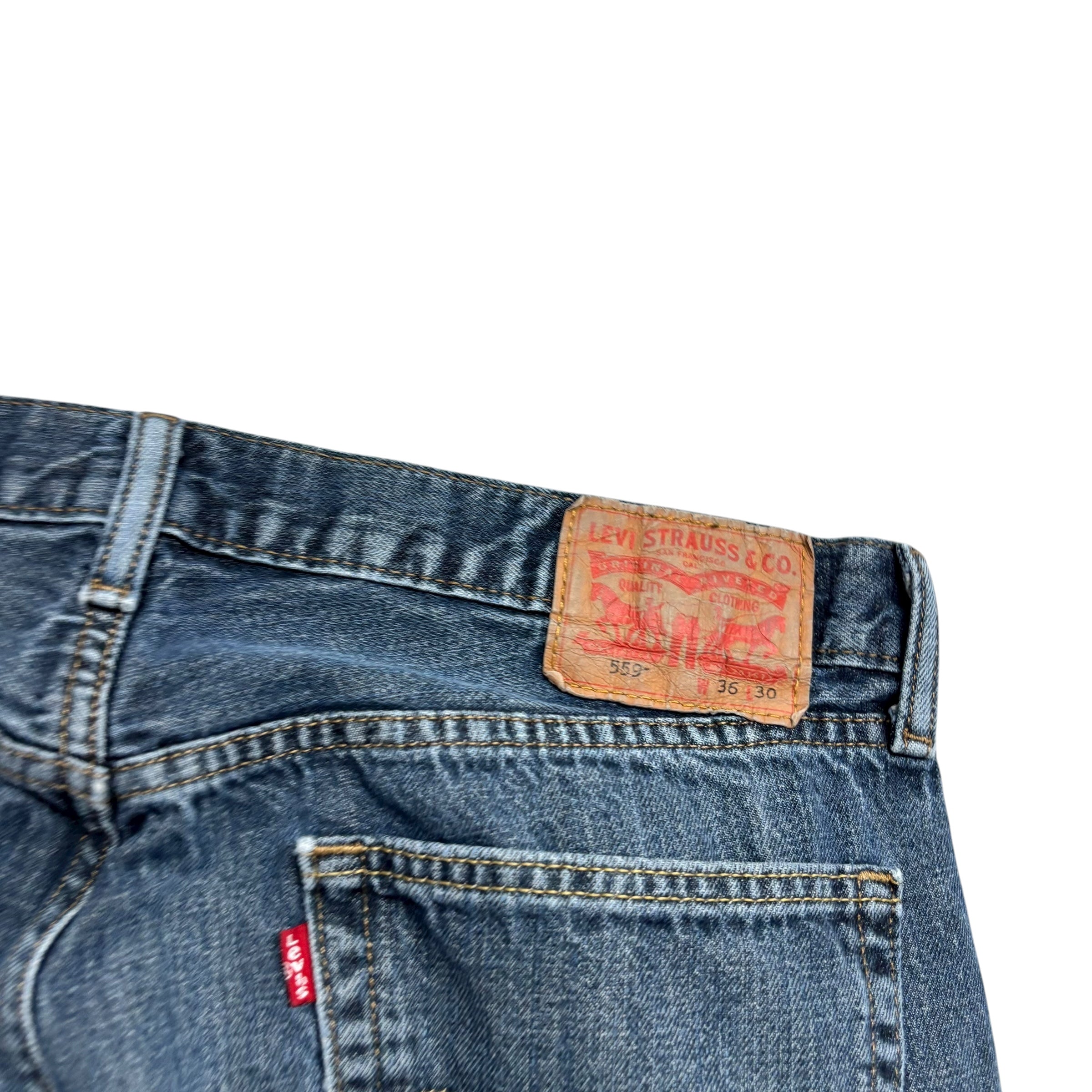 Levis 559 Jeans W36 L27 Mens Dark Blue Baggy Relaxed Straight Fit Denim (F)