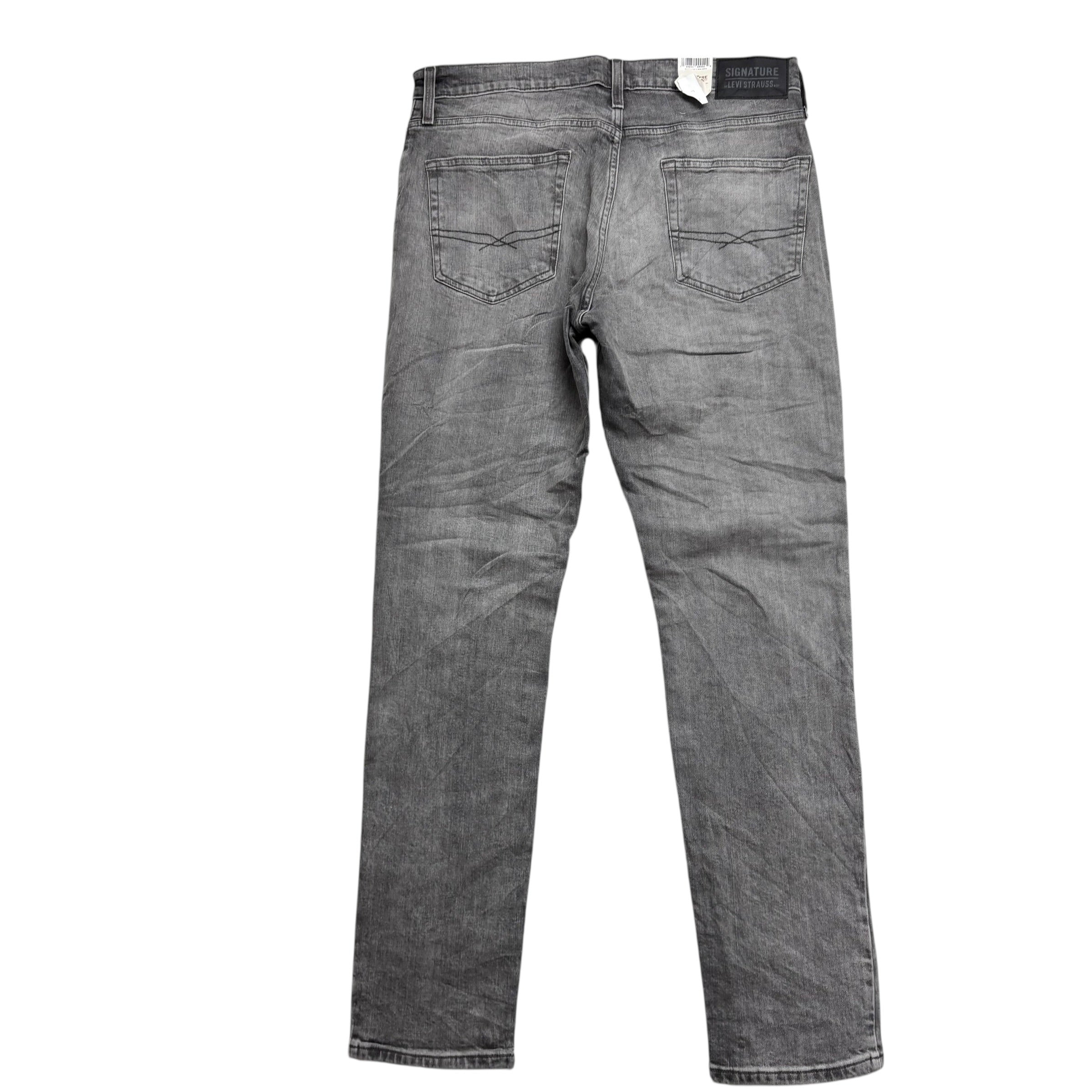 Levis Signature Jeans W34 L32 Mens Grey Slim Fit Stretch Denim (E)