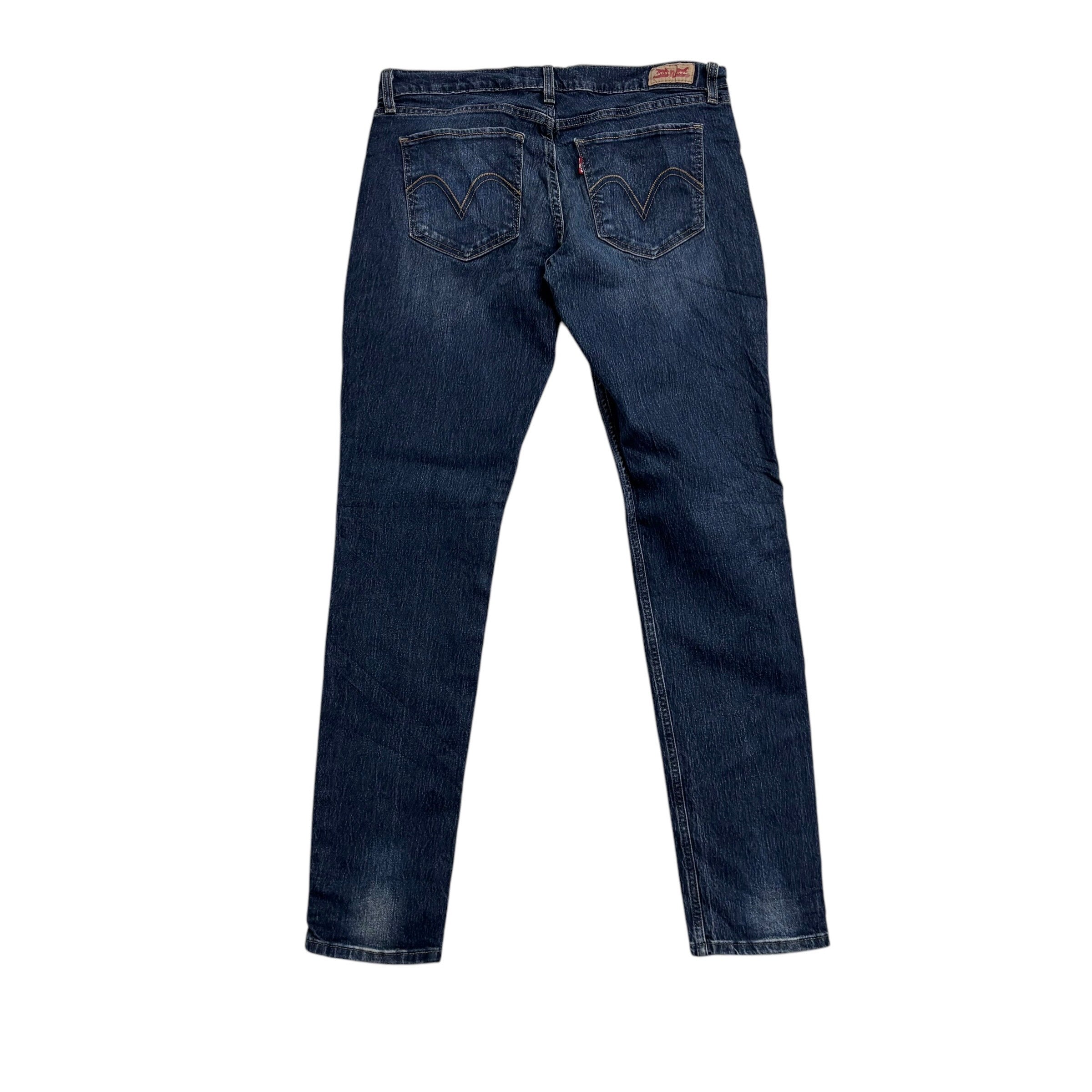 Levis 524 Jeans W30 L32 Womens Dark Blue Skinny Fit Stretch Denim (E)