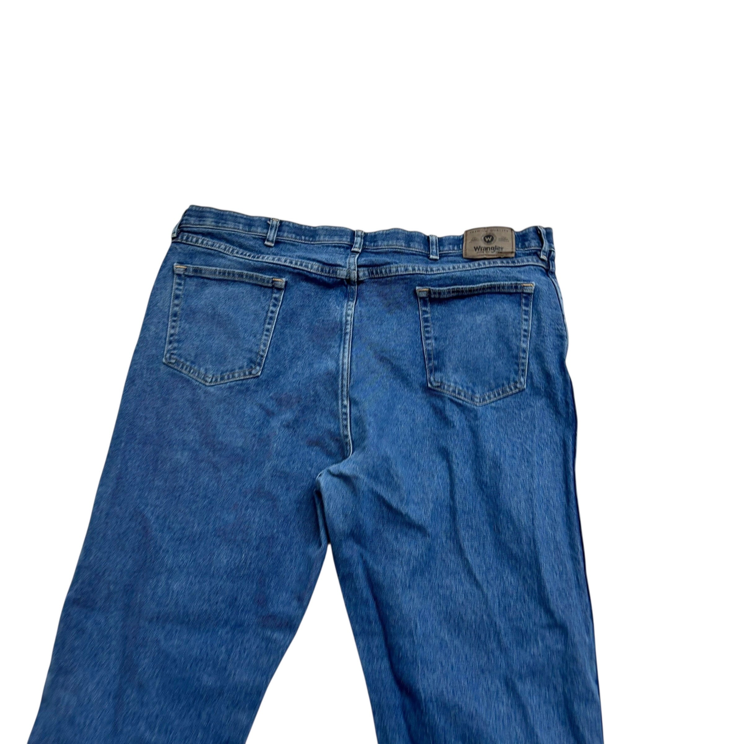 Wrangler Jeans W44 L30 Mens Mid Blue Regular Straight Fit Stretch Denim (E)