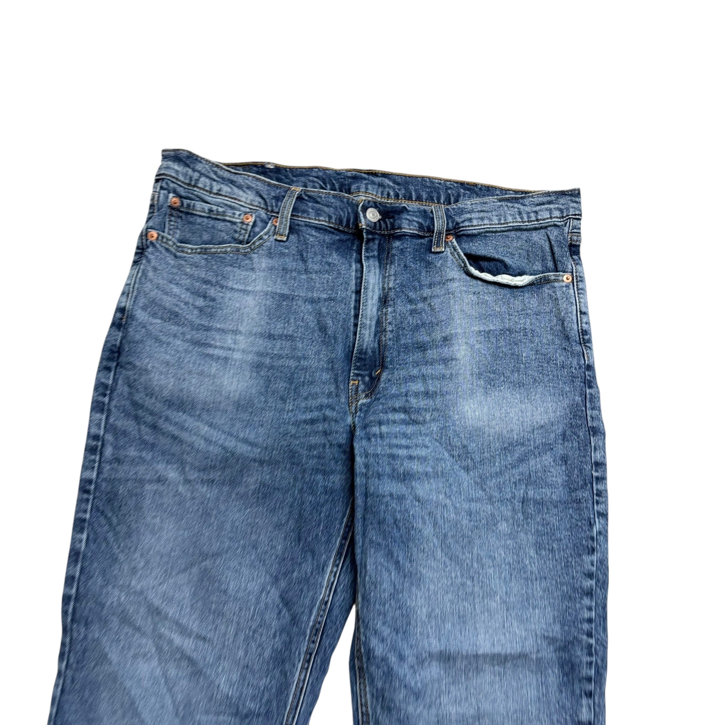 Levis 541 Jeans W38 L30 Mens Mid Blue Athletic Tapered Fit Stretch Denim (E)