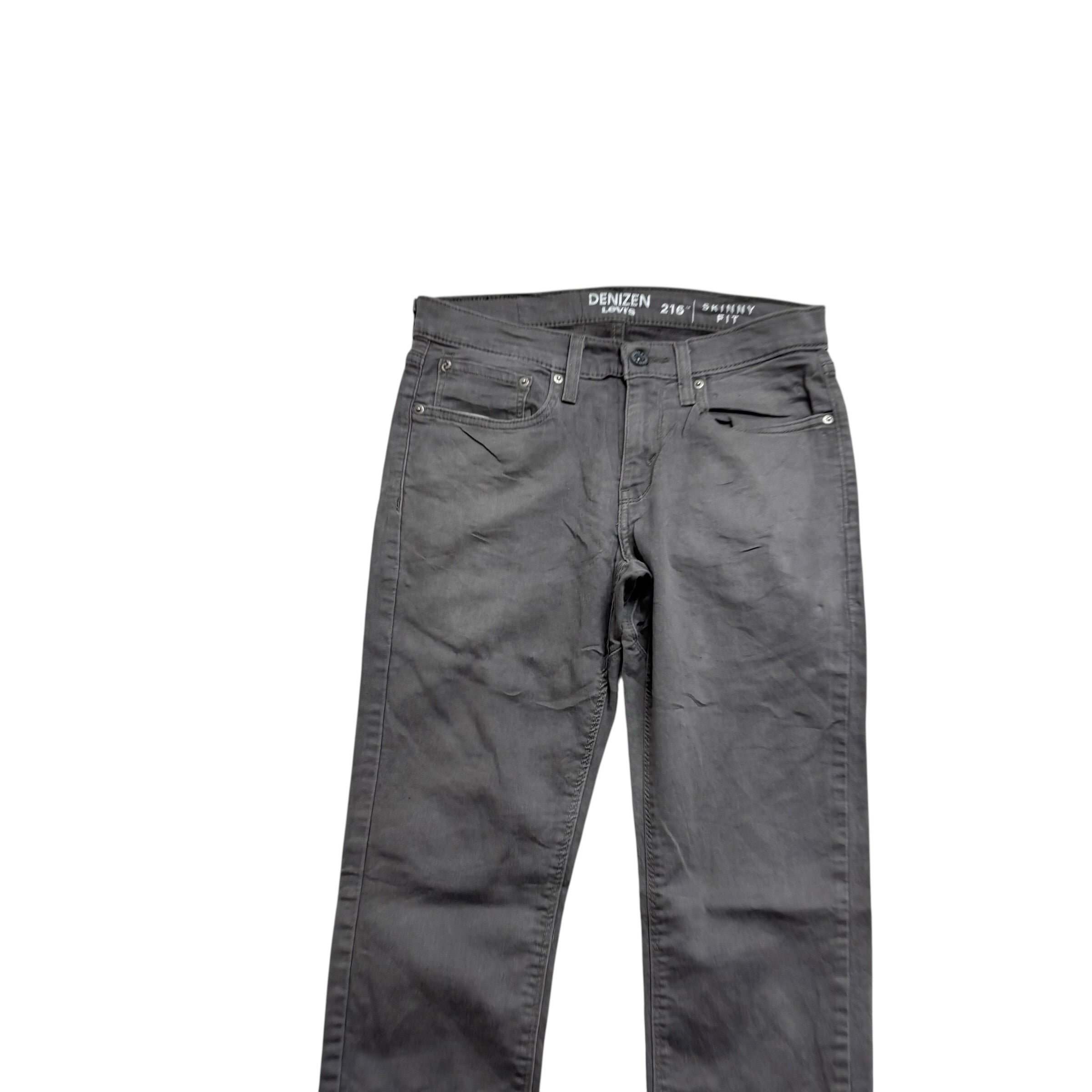 Levis Denizen Jeans W30 L30 Mens Grey Skinny Fit Stretch Denim (E)