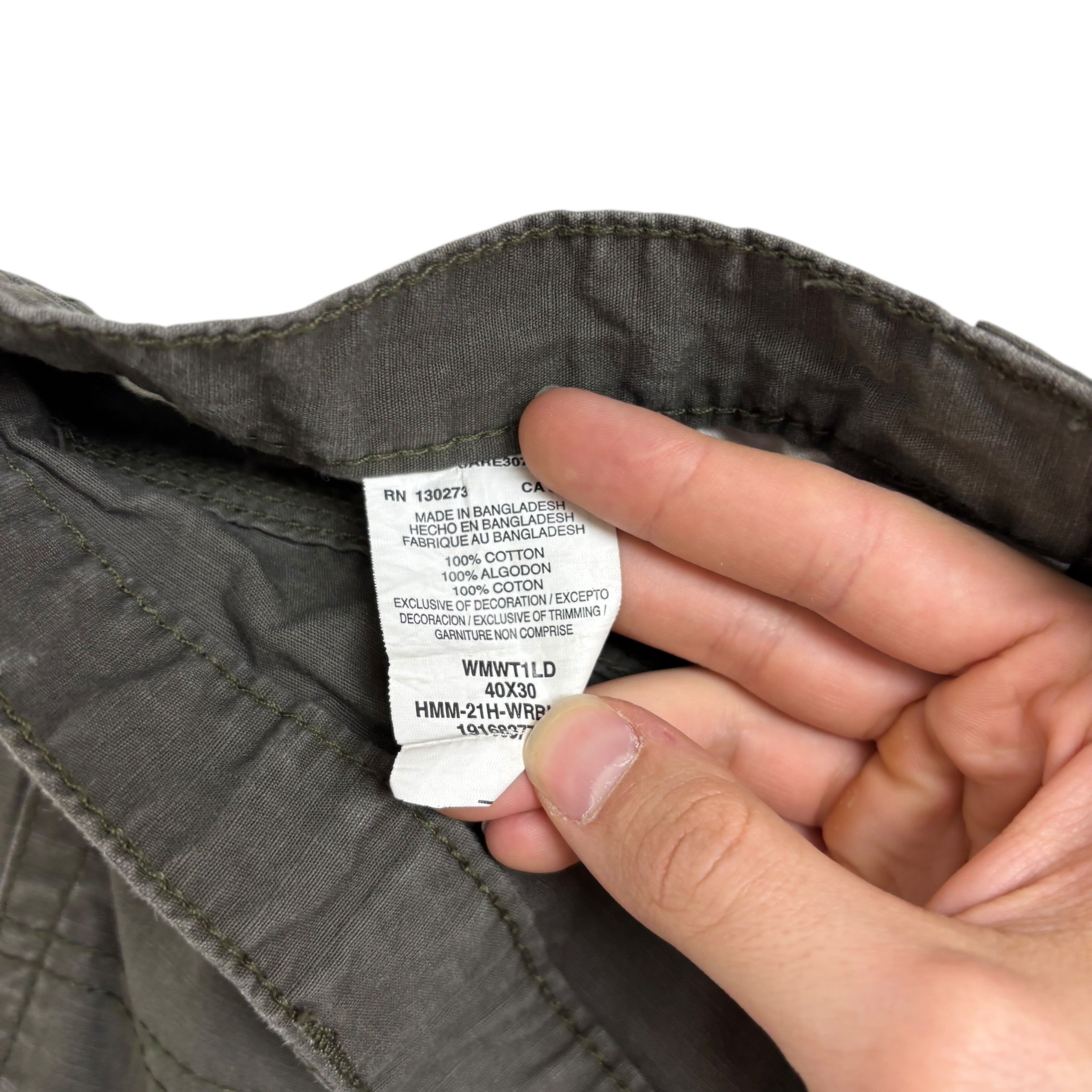 Wrangler Carpenter Pants W40 L30 Mens Green Relaxed Straight Fit Trousers (E)