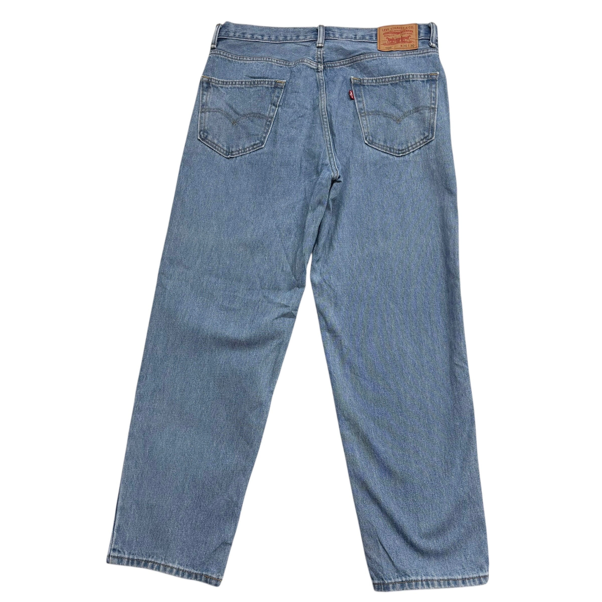 Levis 550 Jeans W36 L30 Mens Light Blue Relaxed Straight Fit Vintage Denim (E)