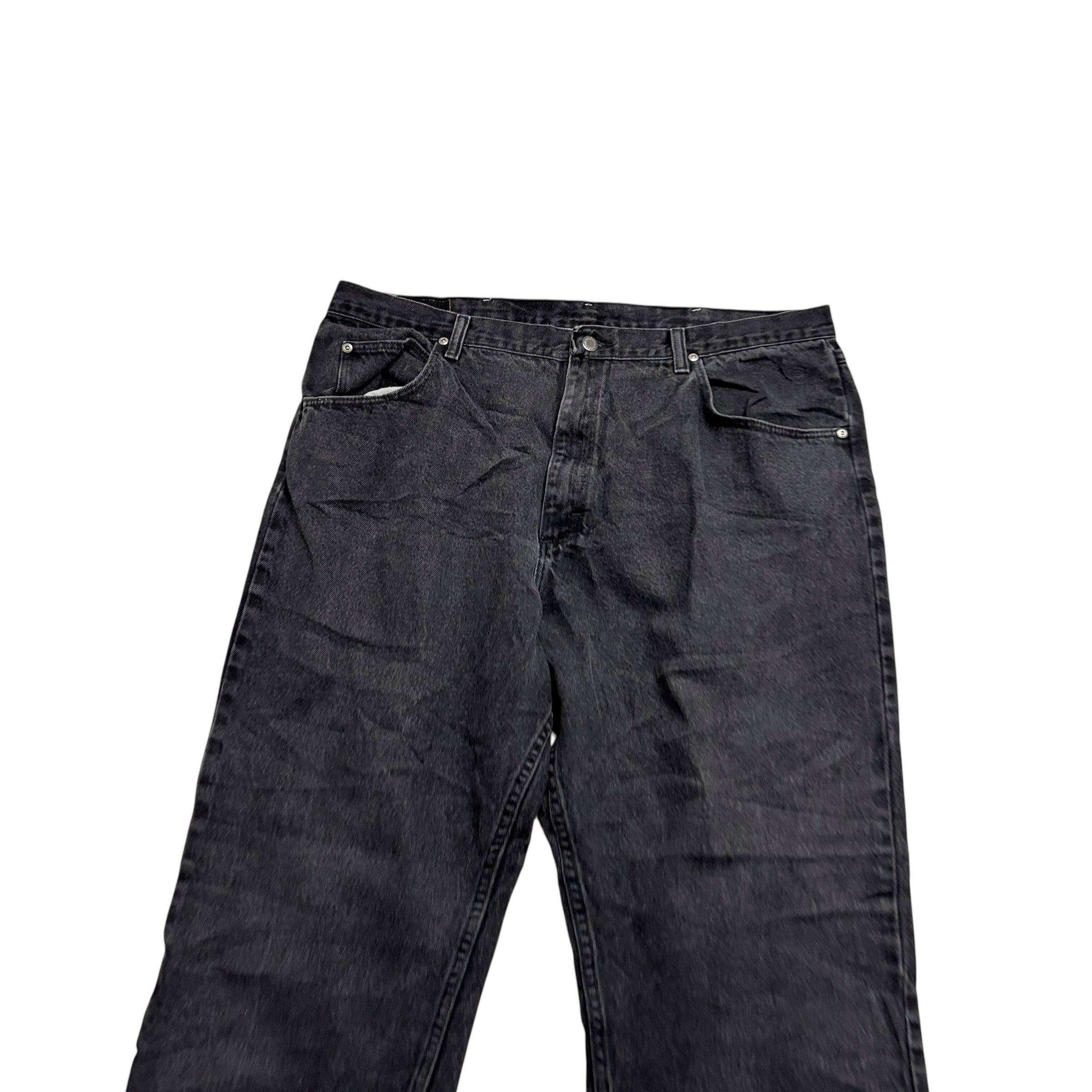 Wrangler Jeans W40 L30 Mens Black Baggy Relaxed Straight Fit Vintage Denim (E)