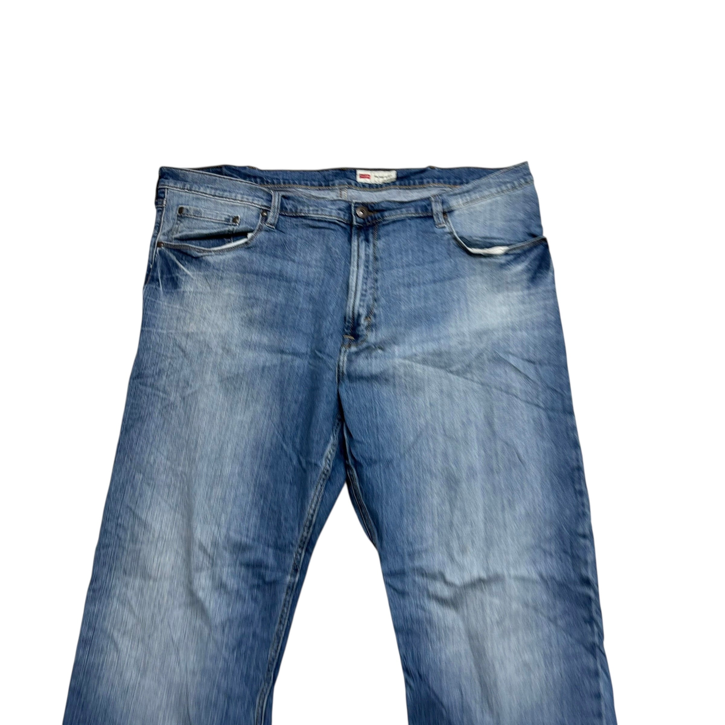 Wrangler Jeans W42 L30 Mens Mid Blue Relaxed Bootcut Fit Stretch Denim (E)