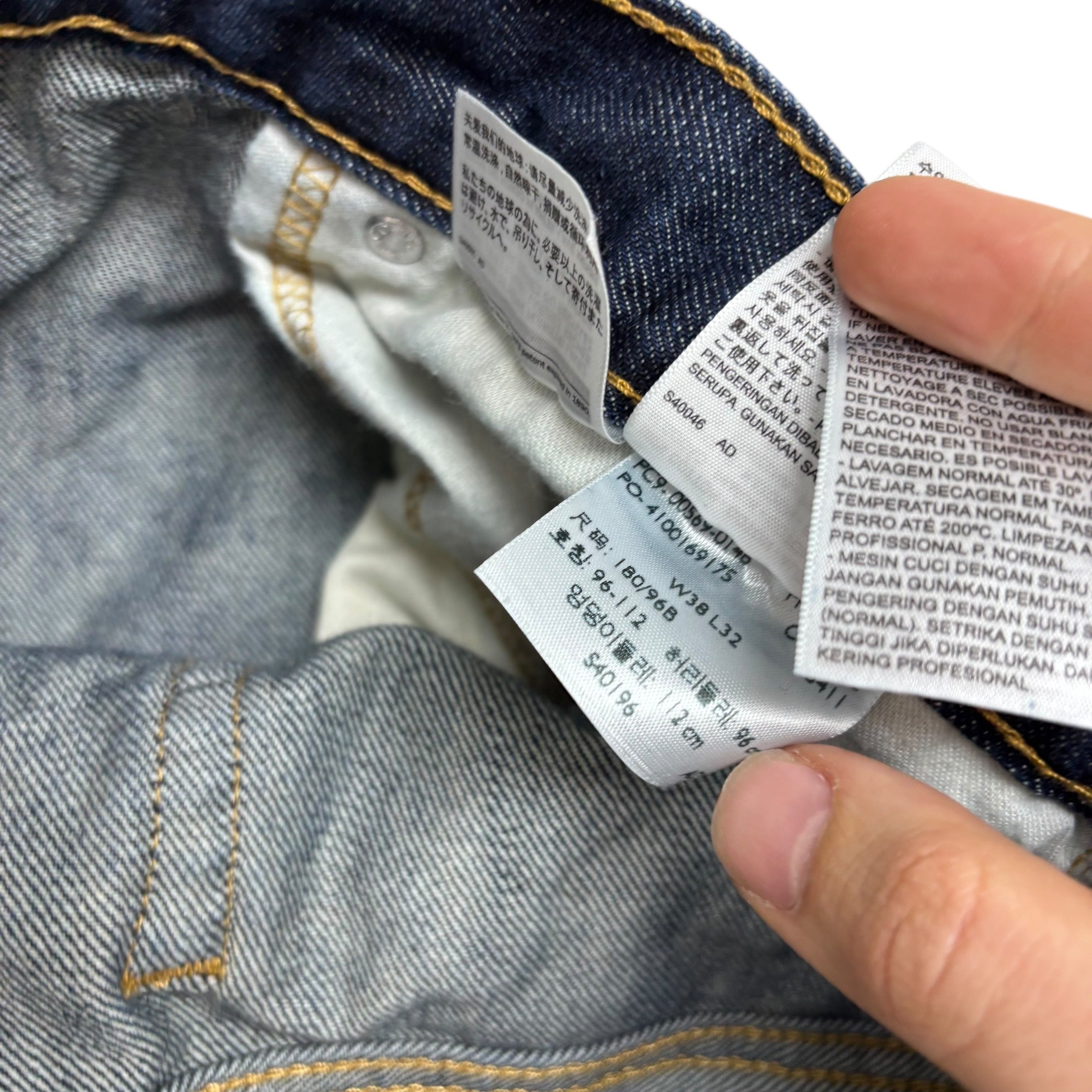 Levis 569 Jeans W38 L32 Mens Dark Blue Baggy Relaxed Straight Fit Denim (E)