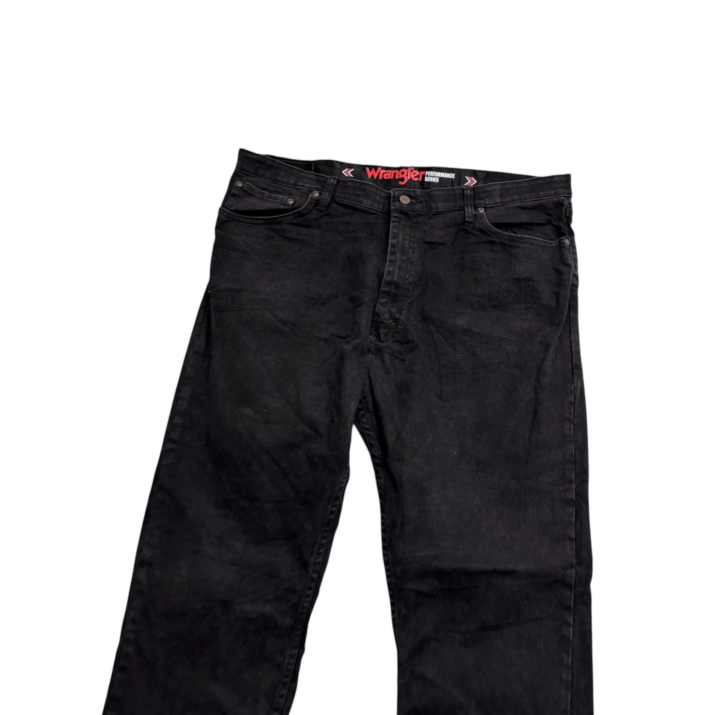 Wrangler Jeans W40 L32 Mens Black Regular Straight Fit Stretch Denim (E)