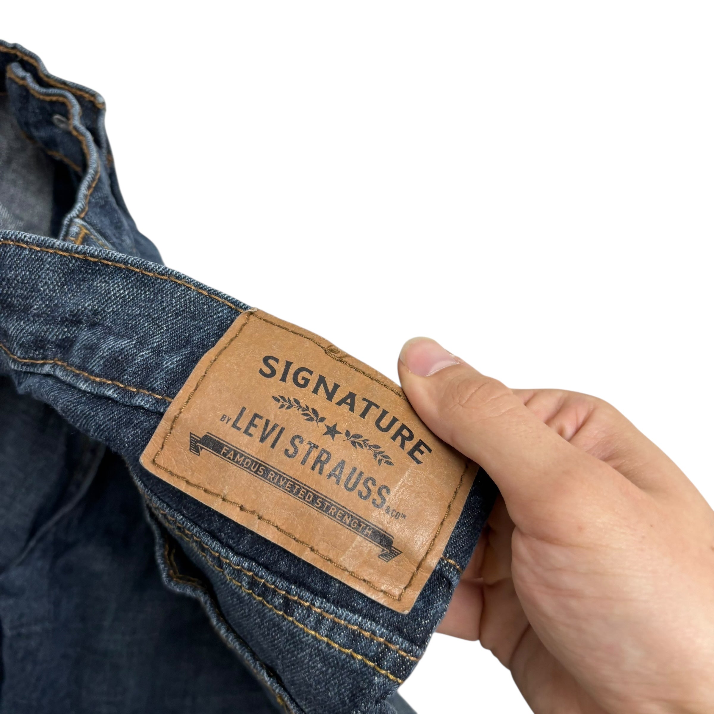 Levis Signature Jeans W36 L30 Mens Dark Blue Relaxed Baggy Fit Stretch (E)