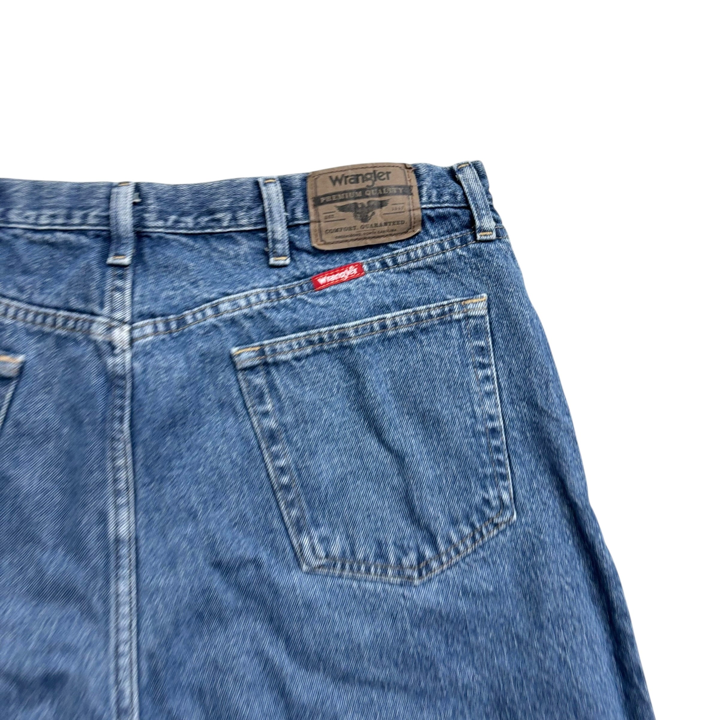 Wrangler Baggy Jorts W38 Mens Denim Shorts Mid Blue Relaxed Fit (E)