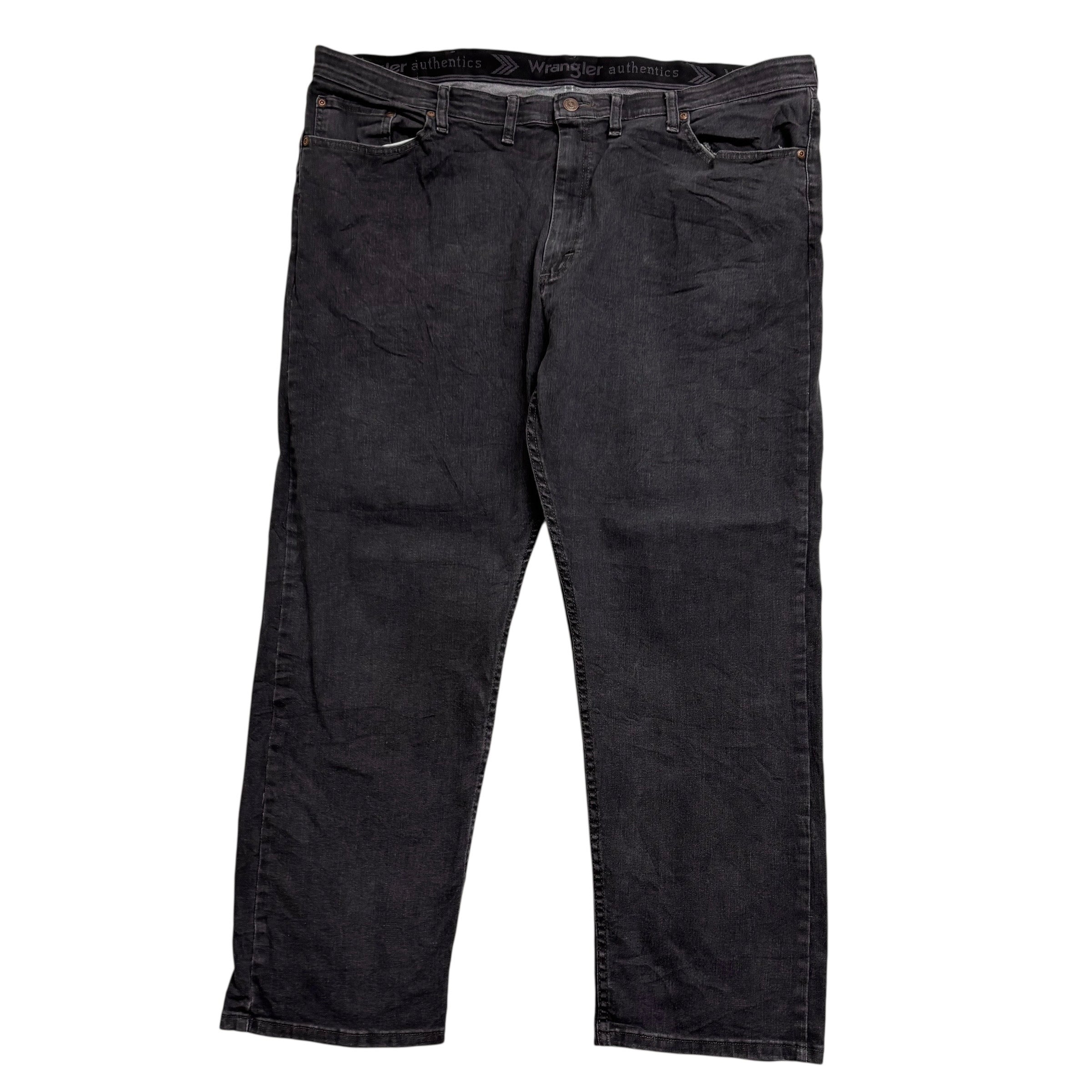 Wrangler Jeans W44 L30 Mens Black Regular Straight Fit Stretch Denim (E)