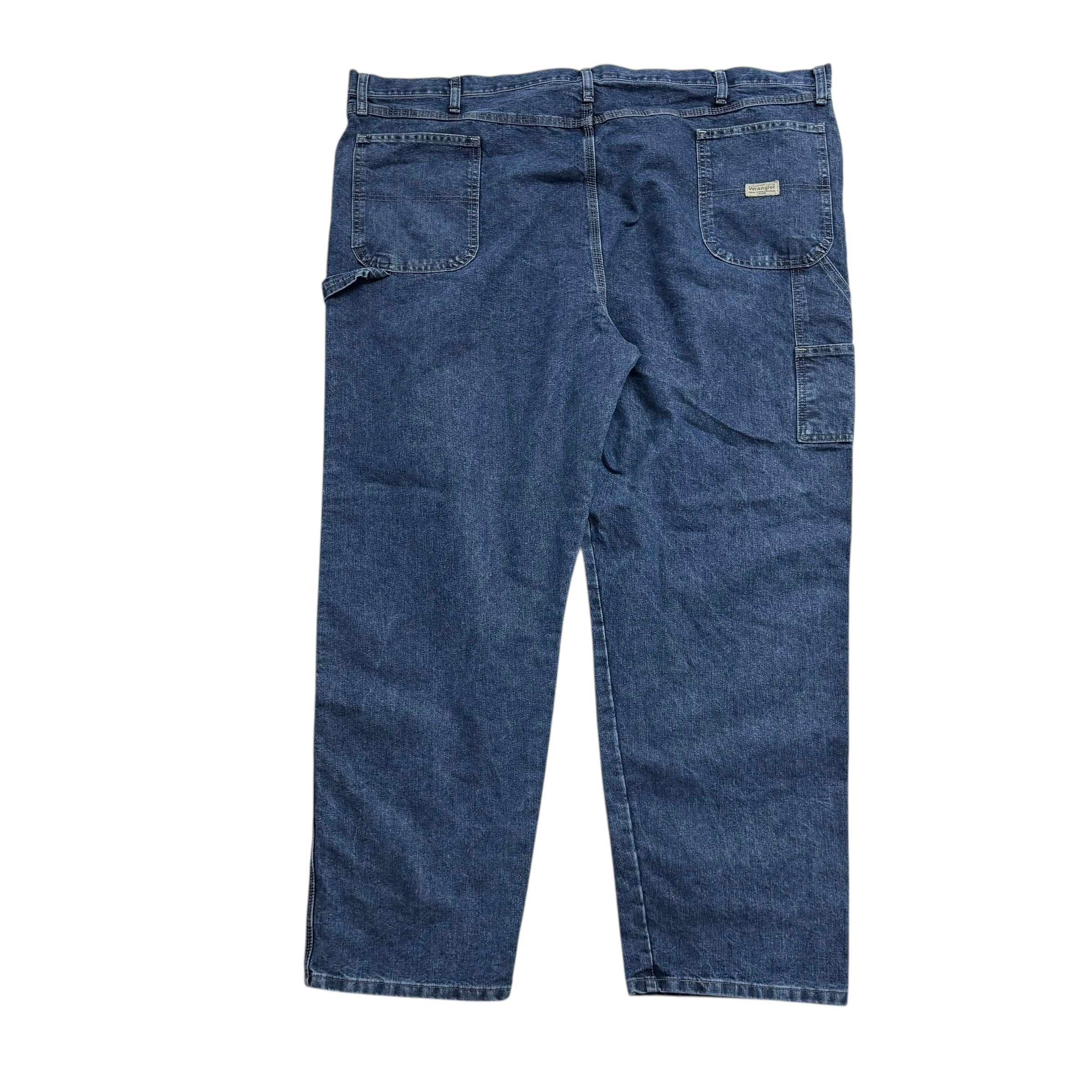 Wrangler Carpenter Jeans W50 L32 Mens Mid Blue Relaxed Straight Fit Denim (E)