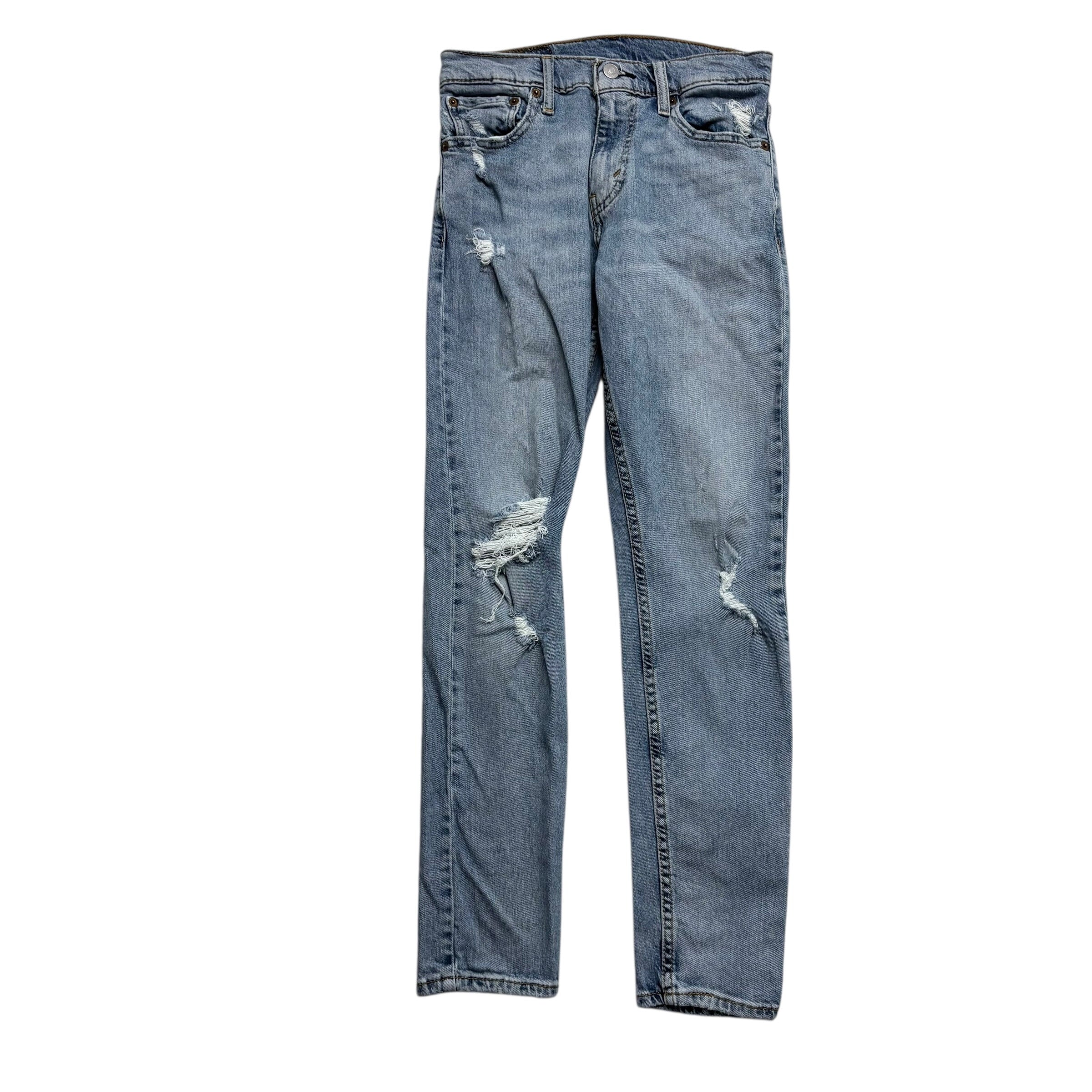 Levis 512 Jeans W27 L29 Mens Light Blue Slim Tapered Fit Stretch Distressed