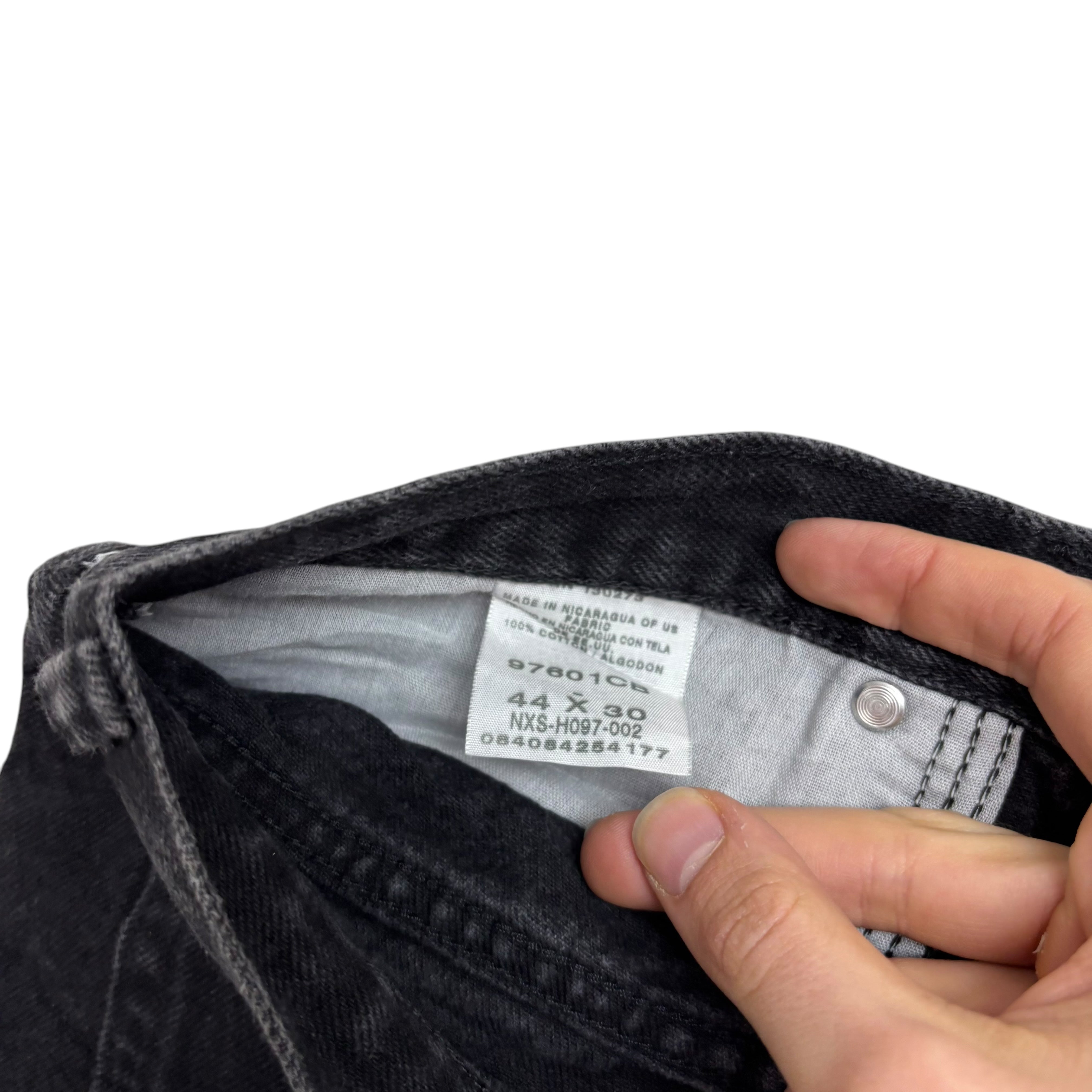 Wrangler Jeans W44 L30 Mens Black Relaxed Straight Fit Vintage Denim (E)