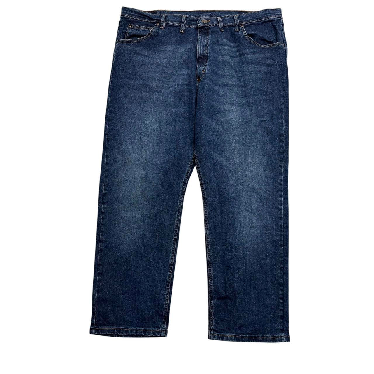 Wrangler Jeans W44 L30 Mens Dark Blue Relaxed Straight Fit Stretch Denim (E)