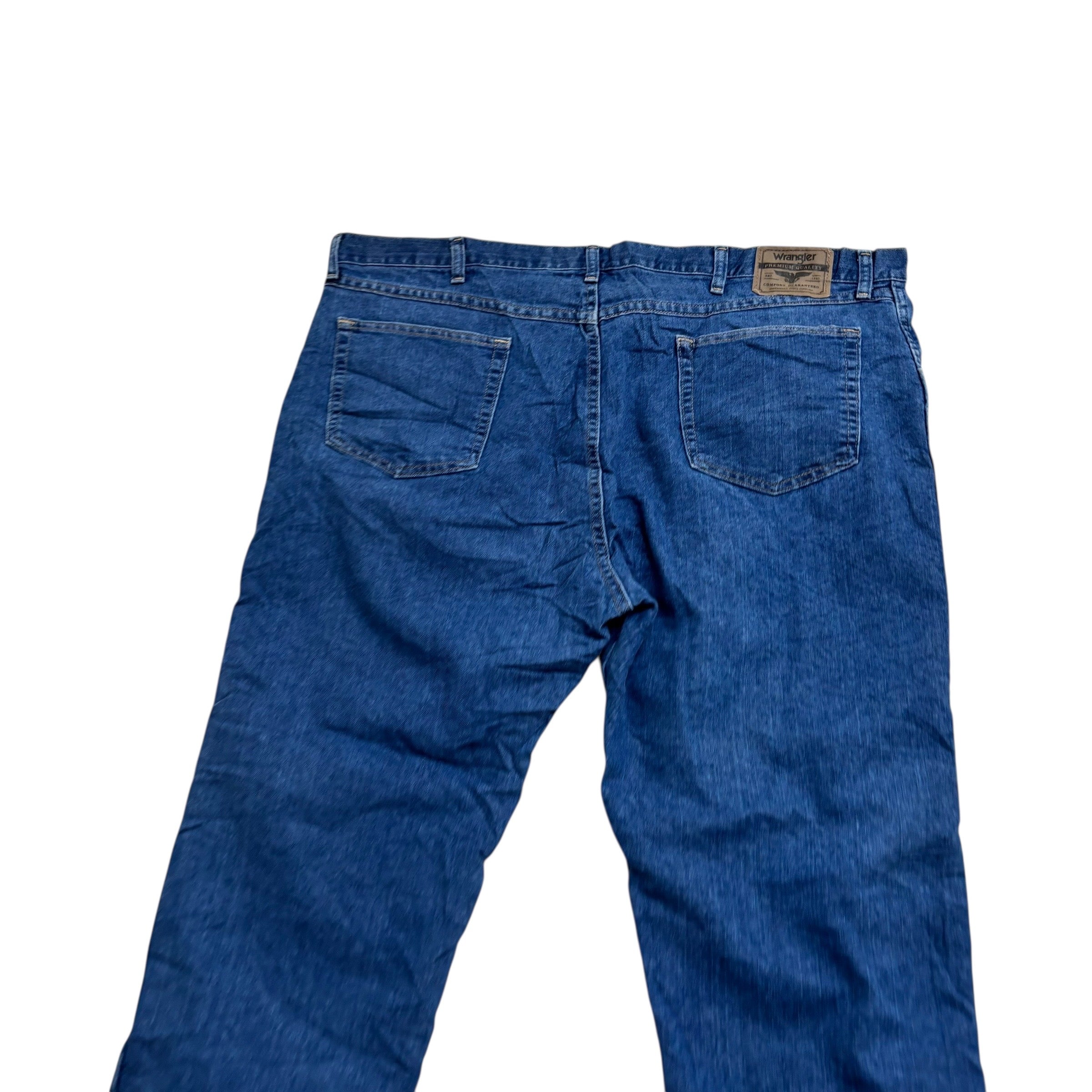 Wrangler Jeans W44 L30 Mens Mid Blue Regular Straight Fit Denim (E)