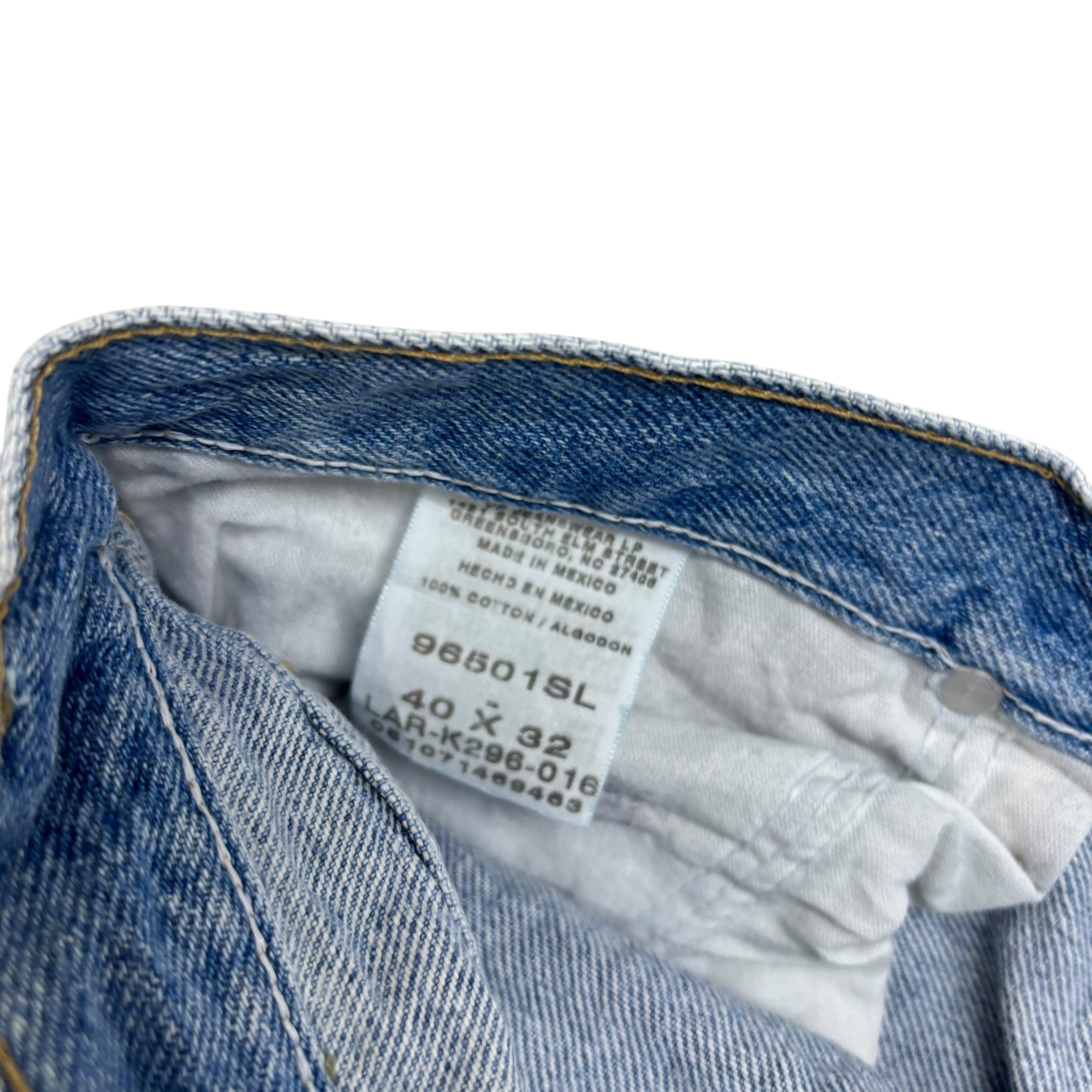 Wrangler Jeans W40 L32 Mens Light Blue Regular Straight Fit Vintage Denim (E)