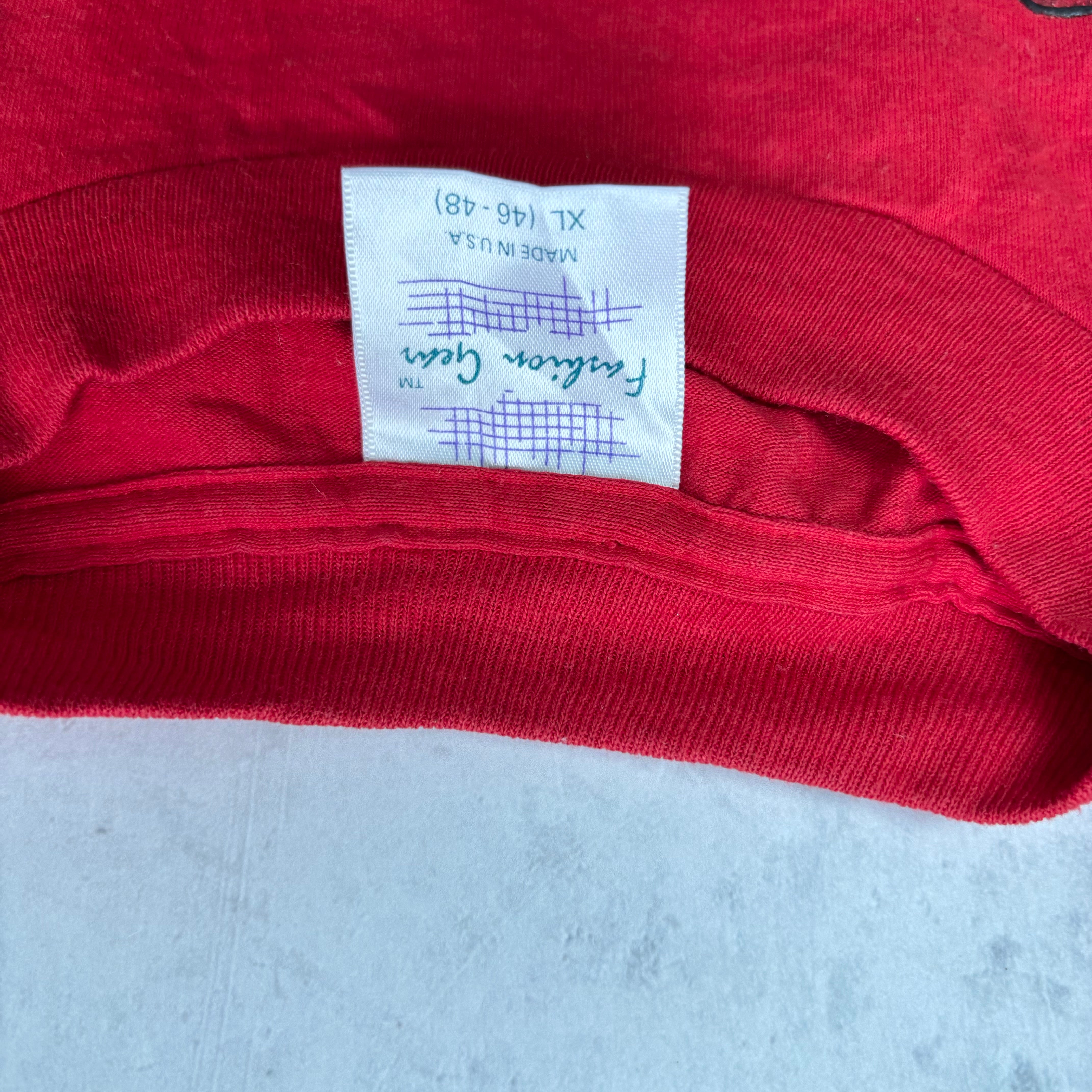 Vintage T Shirt Mens XL Red Single Stitch Graphic Print 90s USA