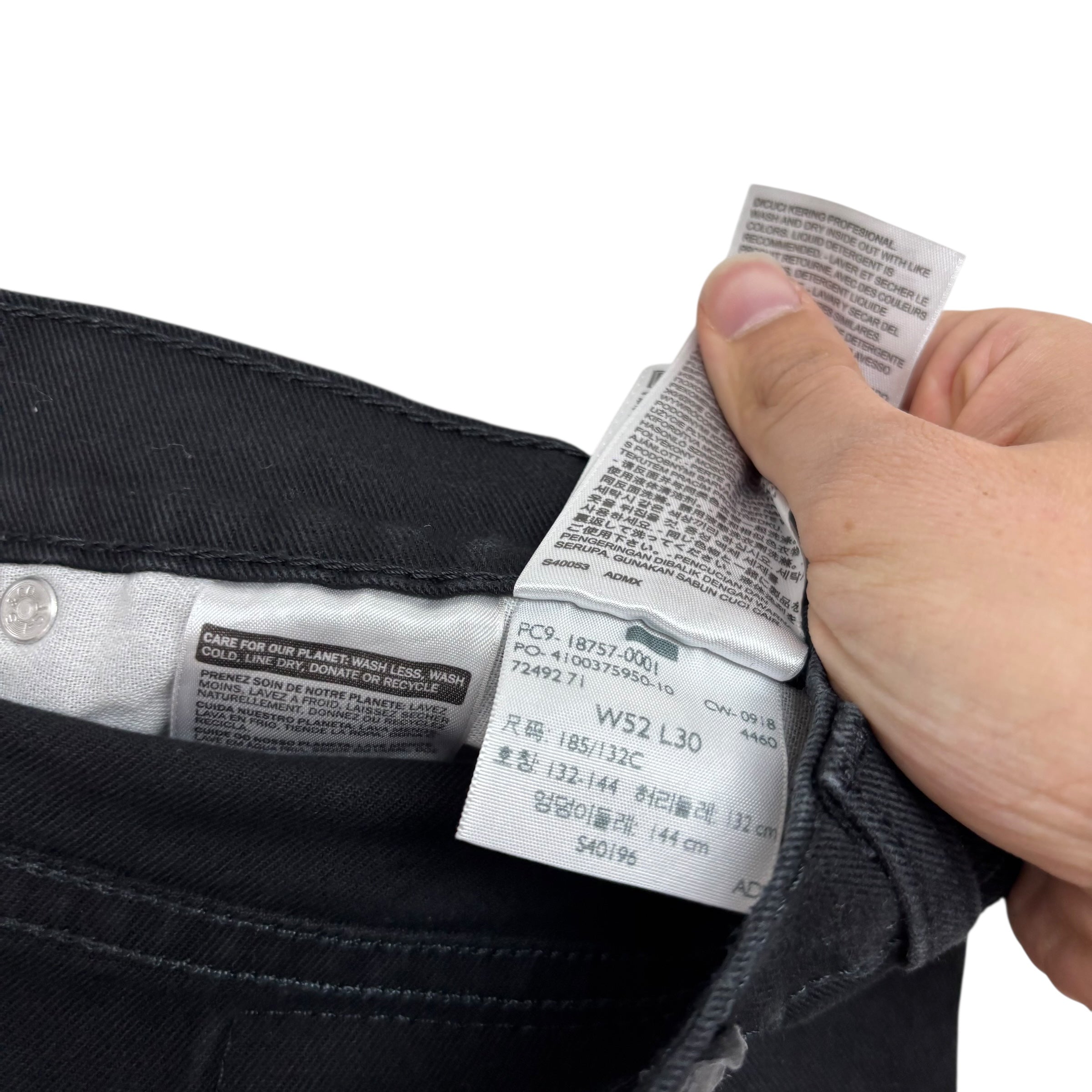 Levis 541 Jeans W52 L29 Mens Black Athletic Tapered Fit Stretch Denim (E)