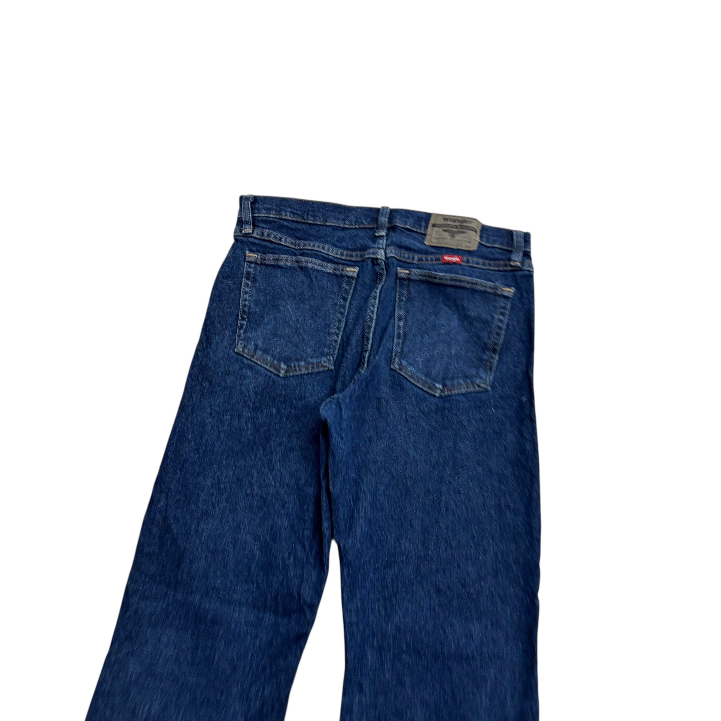 Wrangler Jeans W32 L32 Mens Dark Blue Regular Straight Fit Stretch Denim (E)