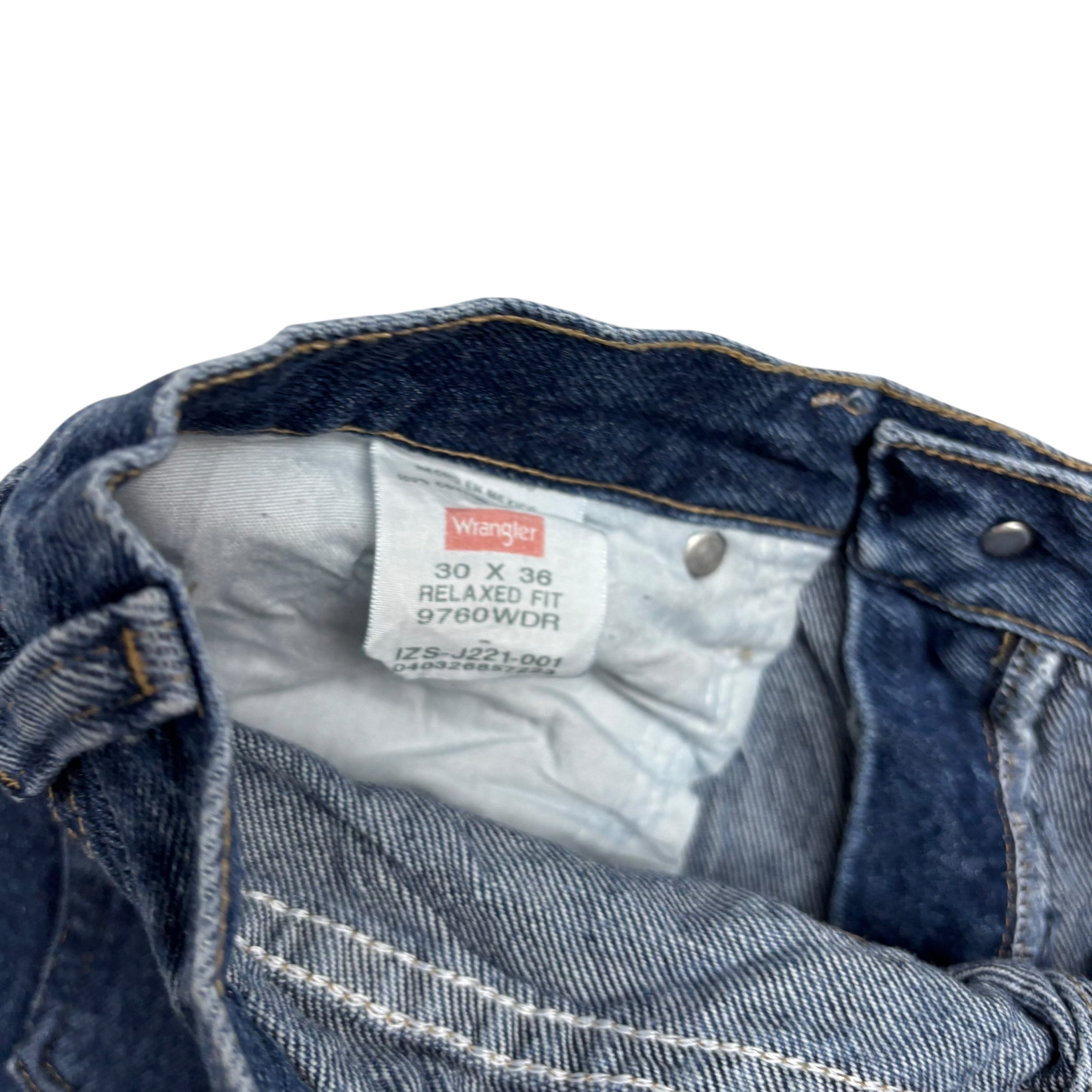 Wrangler Jeans W30 L36 Mens Mid Blue Relaxed Straight Fit Denim (E)