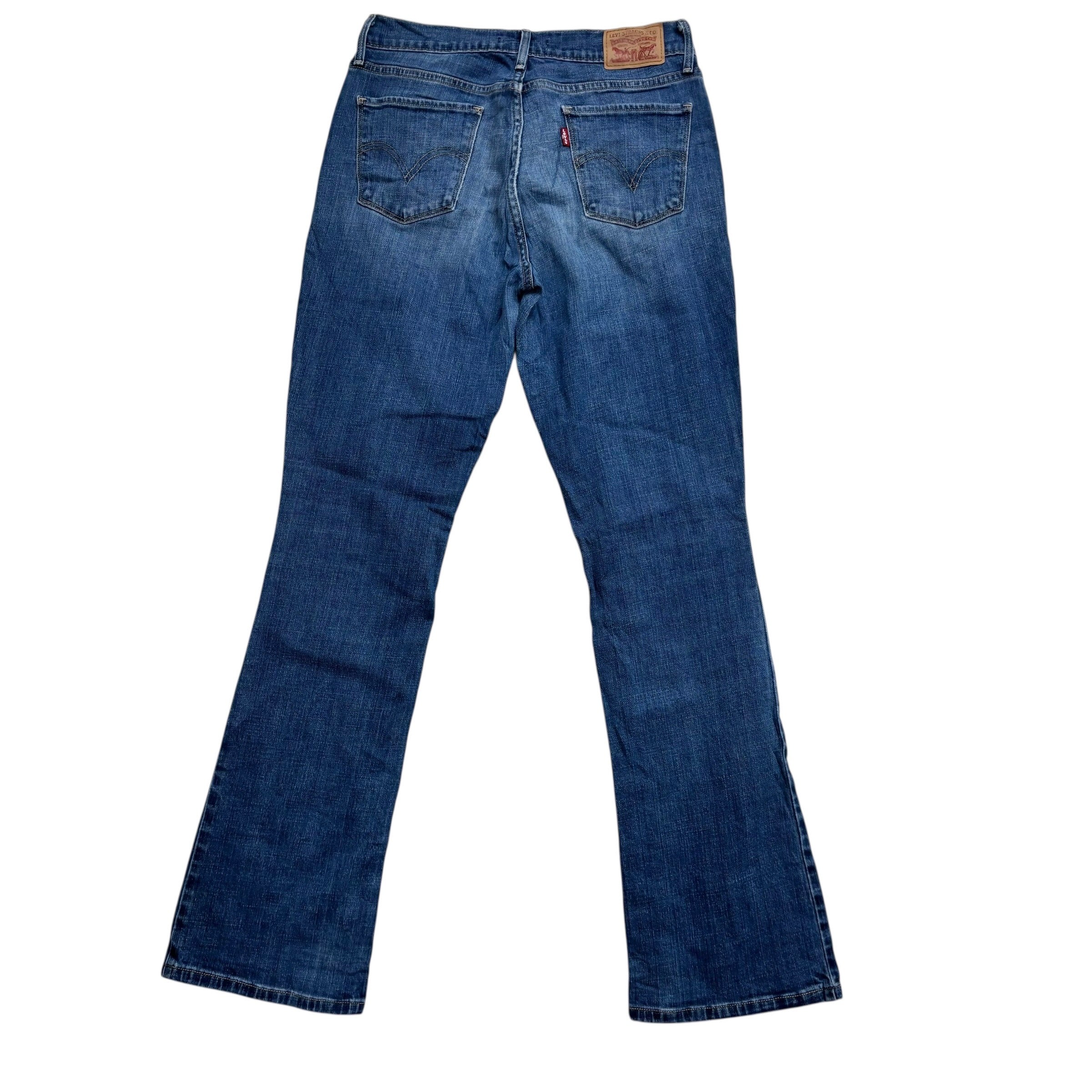 Levis 515 Jeans W27 L32 Womens Regular Bootcut Mid Blue Stretch Denim (E)