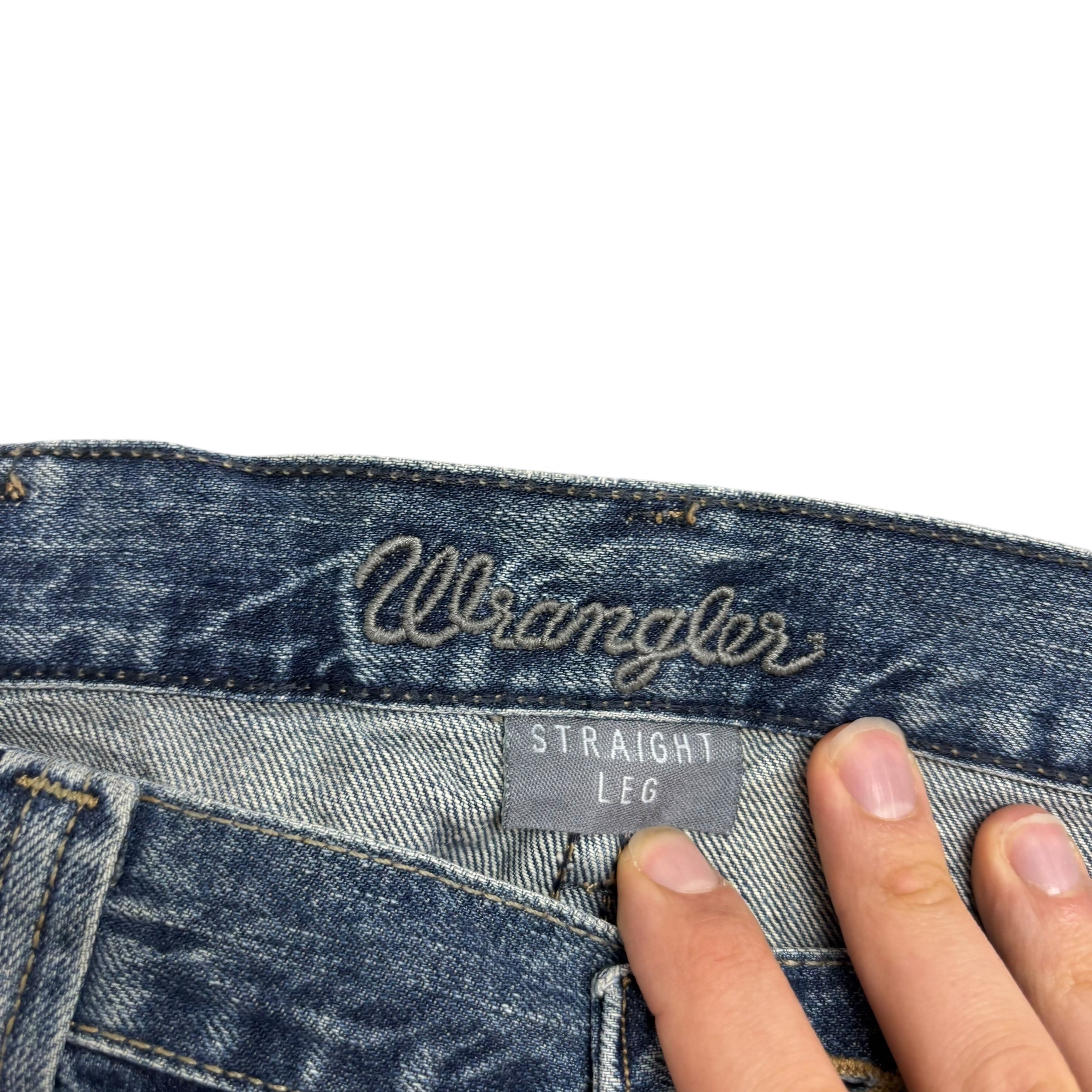 Wrangler Jeans W34 L35 Mens Mid Blue Baggy Relaxed Straight Fit Denim