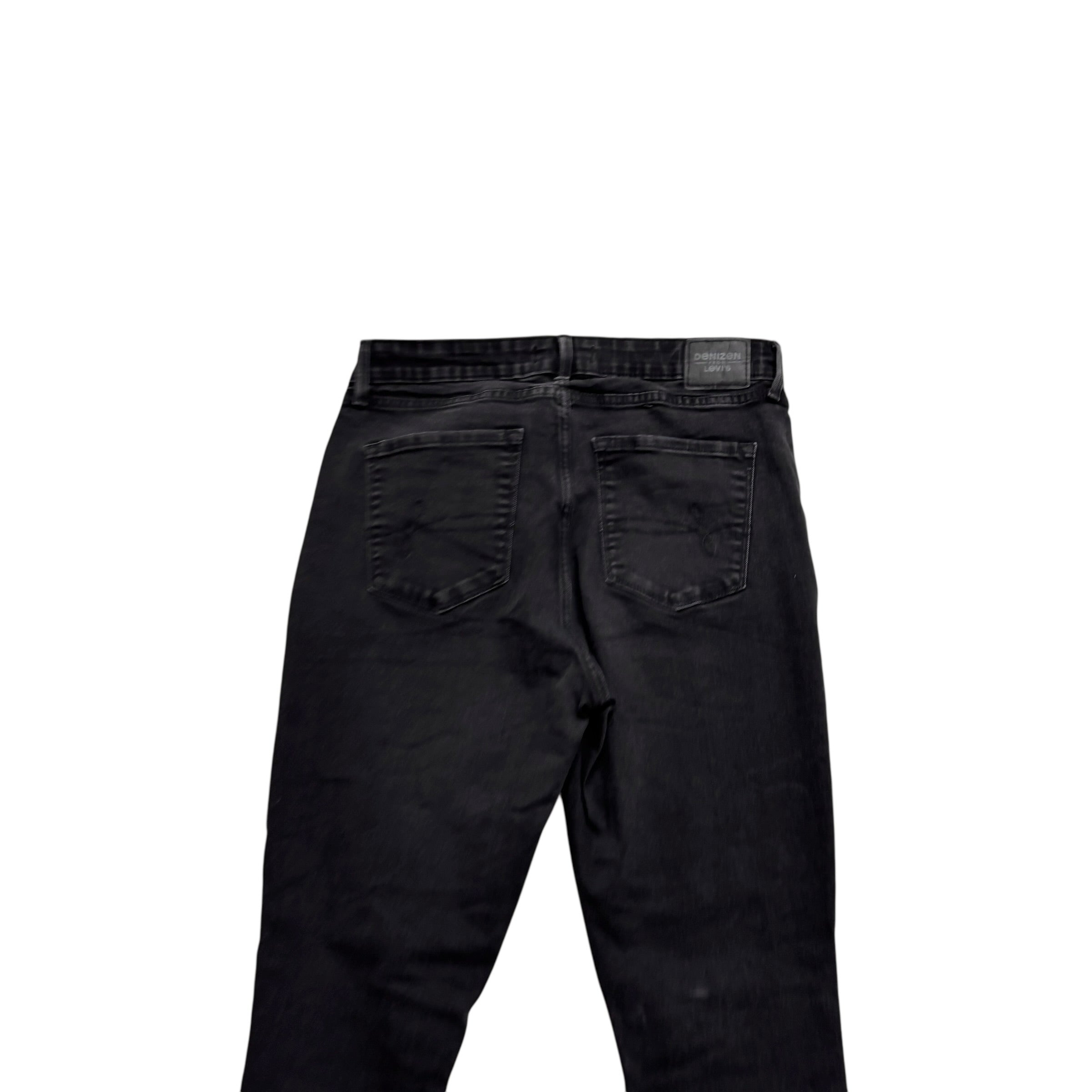 Levis Denizen Jeans W30 L29 Womens High Rise Super Skinny Black Stretch (E)