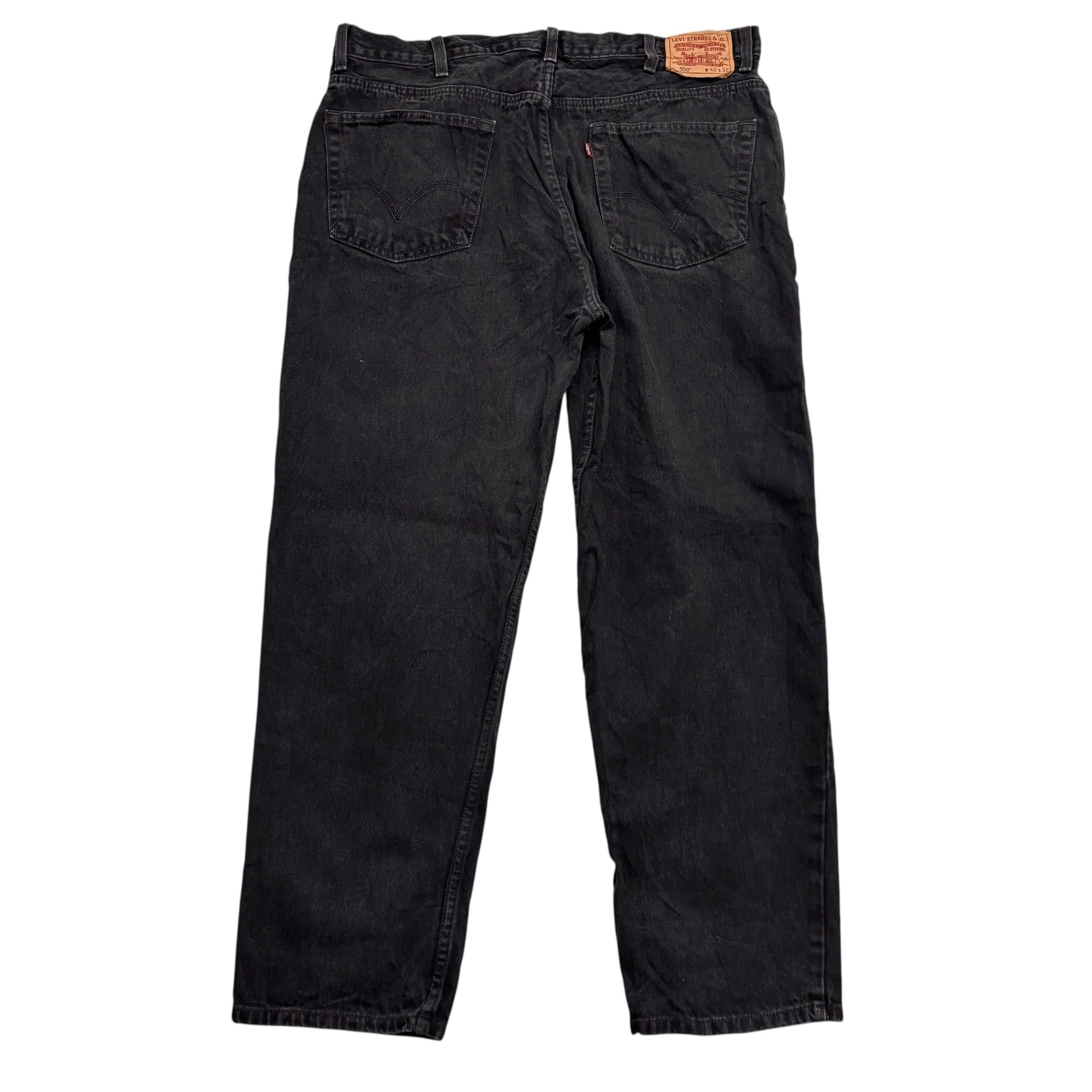 Levis 550 Jeans W40 L32 Mens Black Baggy Relaxed Straight Fit Vintage Denim (E)