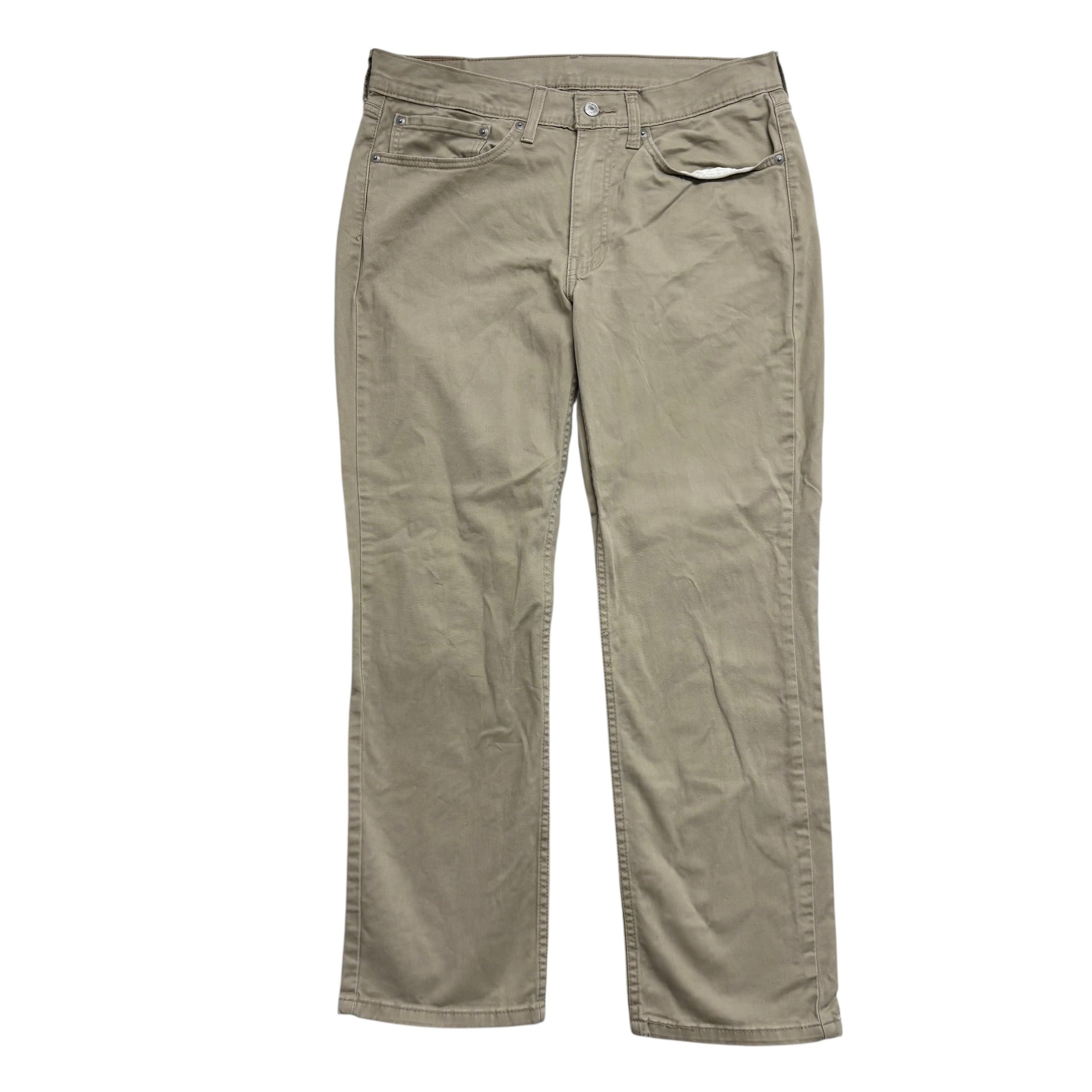 Levis 514 Trousers W34 L30 Mens Beige Regular Straight Fit Stretch Pants