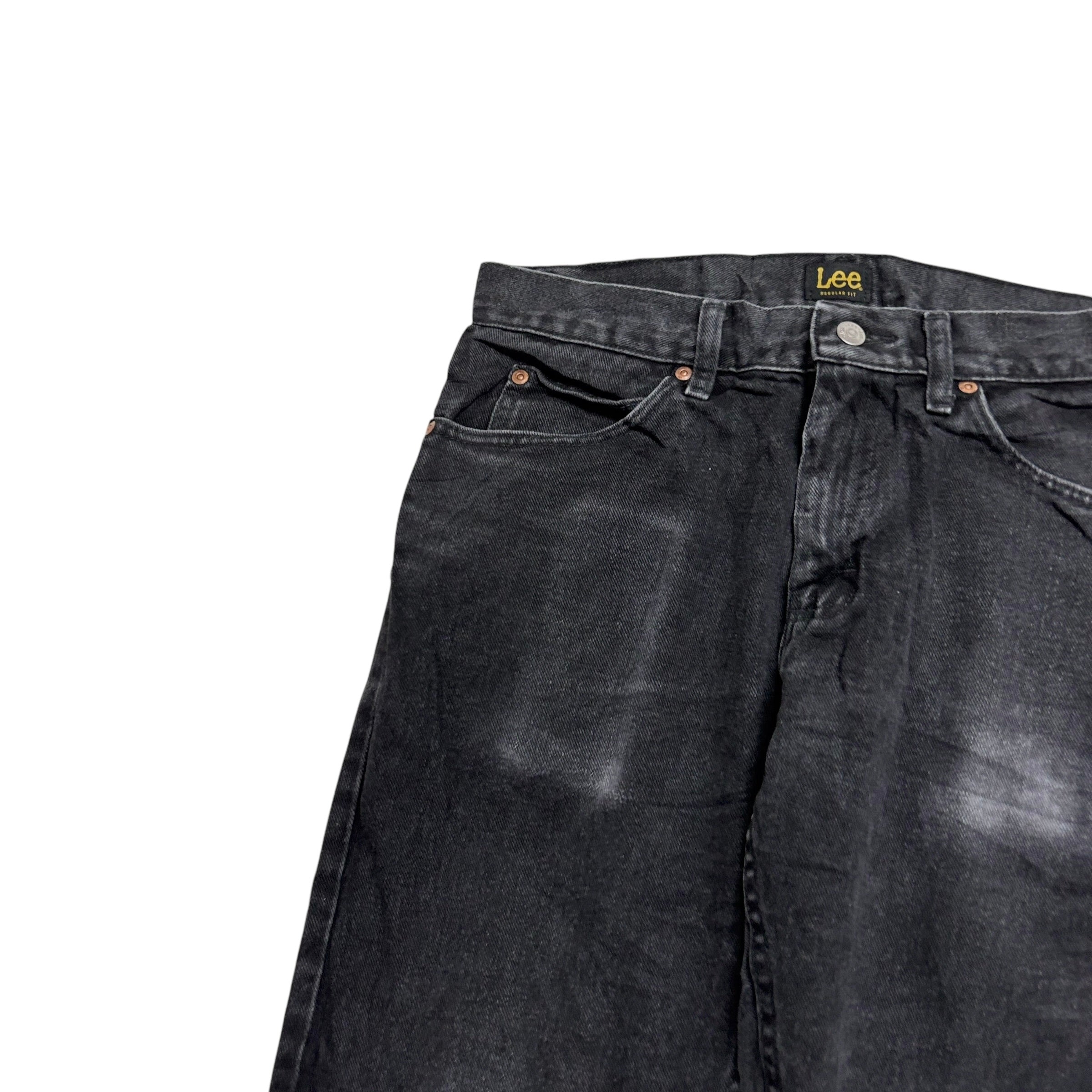 Lee Jeans W32 L31 Mens Black Regular Straight Fit Denim