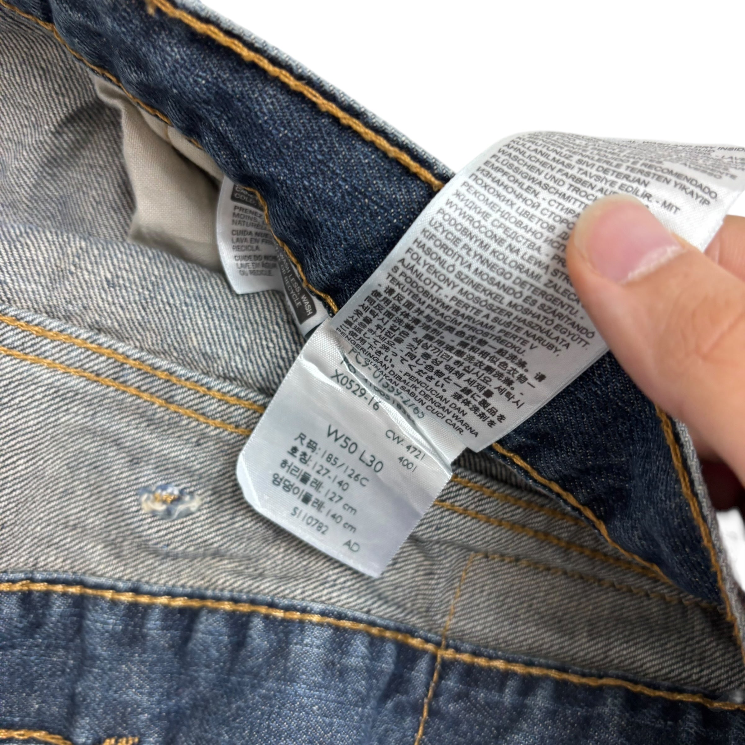 Levis 559 Jeans W50 L30 Mens Dark Blue Baggy Relaxed Straight Fit Denim (E)